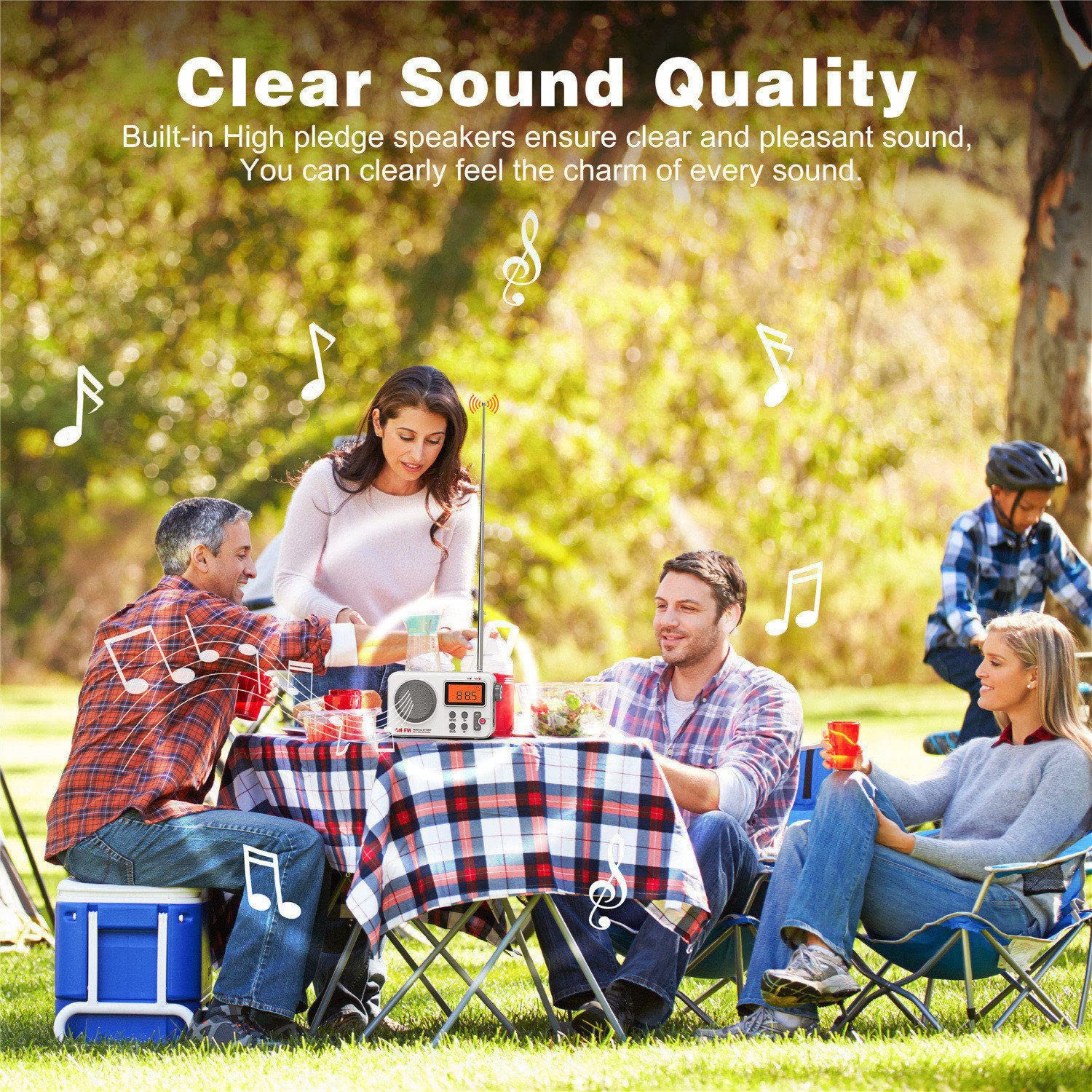 Portable AM/FM Transistor Radio with Excellent Reception & High Sound Quality - Digital Display, Alarm Clock, Manual Tuning & Headphone Jack - Perfect for Home, Office, Travel & Emergency Use