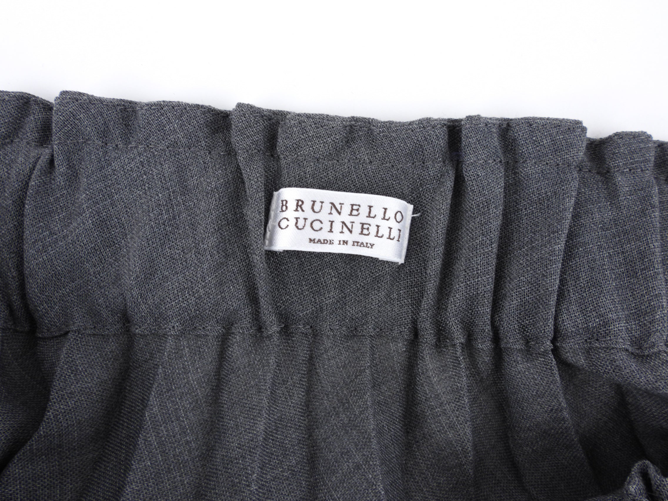 Brunello Cucinelli Grey Wool Blend Asymmetrical Striped Knife Pleat Midi Skirt - Women's Size IT40 / US 4 - Elegant Office Wear & Cocktail Party Outfit