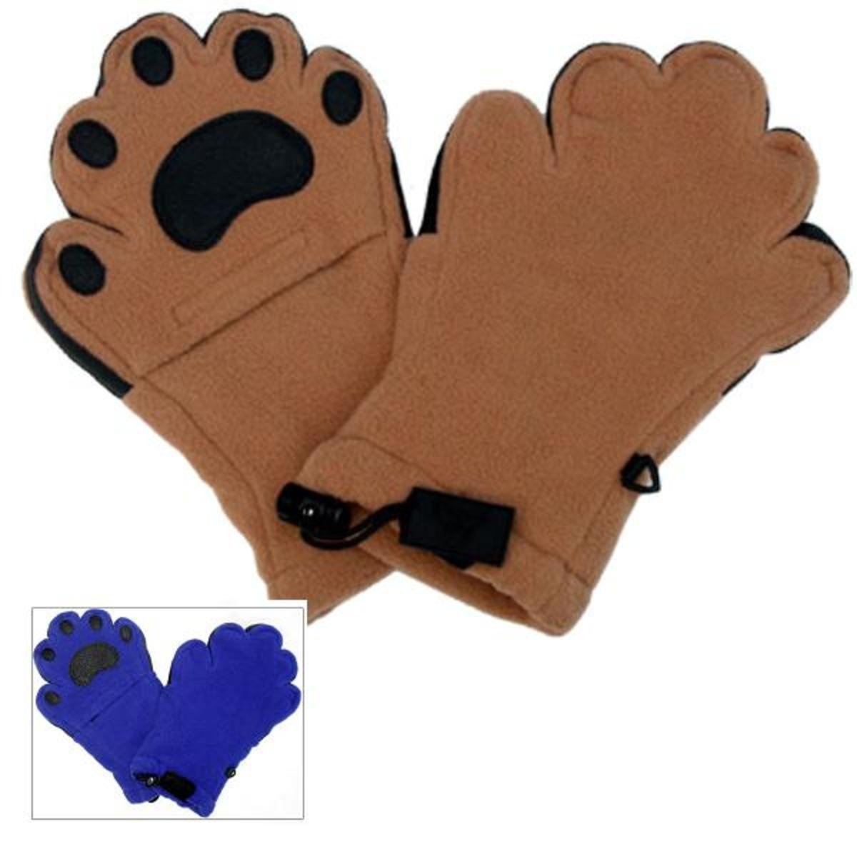 BearHands Unisex Fleece Paw Mittens for Kids - Warm Winter Gloves for Boys & Girls - Perfect for Snow Play, Outdoor Activities & Cold Weather Protection