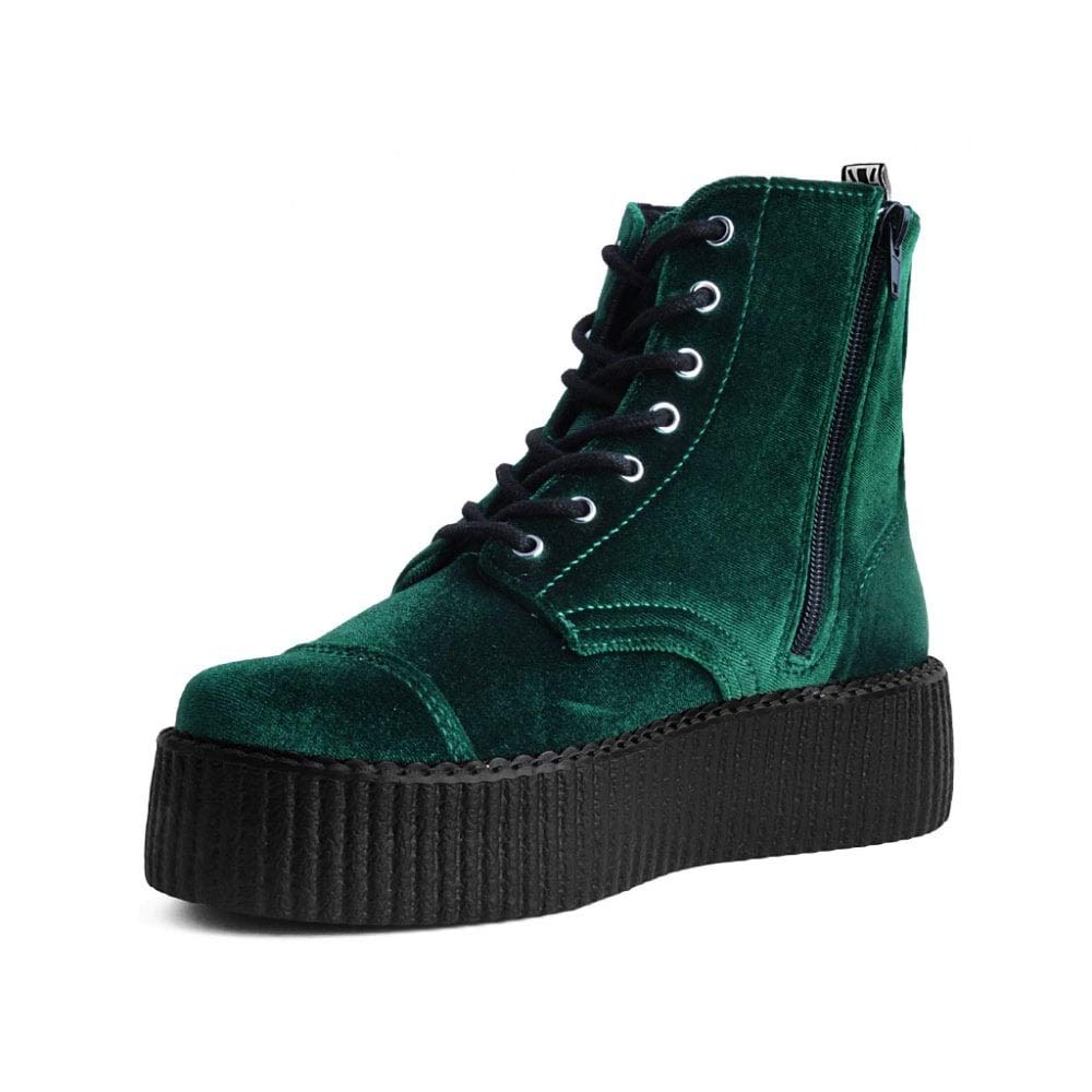 T.U.K Velvet Viva Mondo Women's Platform Combat Boots - Fashion Lace Up Ankle Boots for Punk, Gothic & Retro Outfits - Perfect for Concerts, Parties & Everyday Street Style