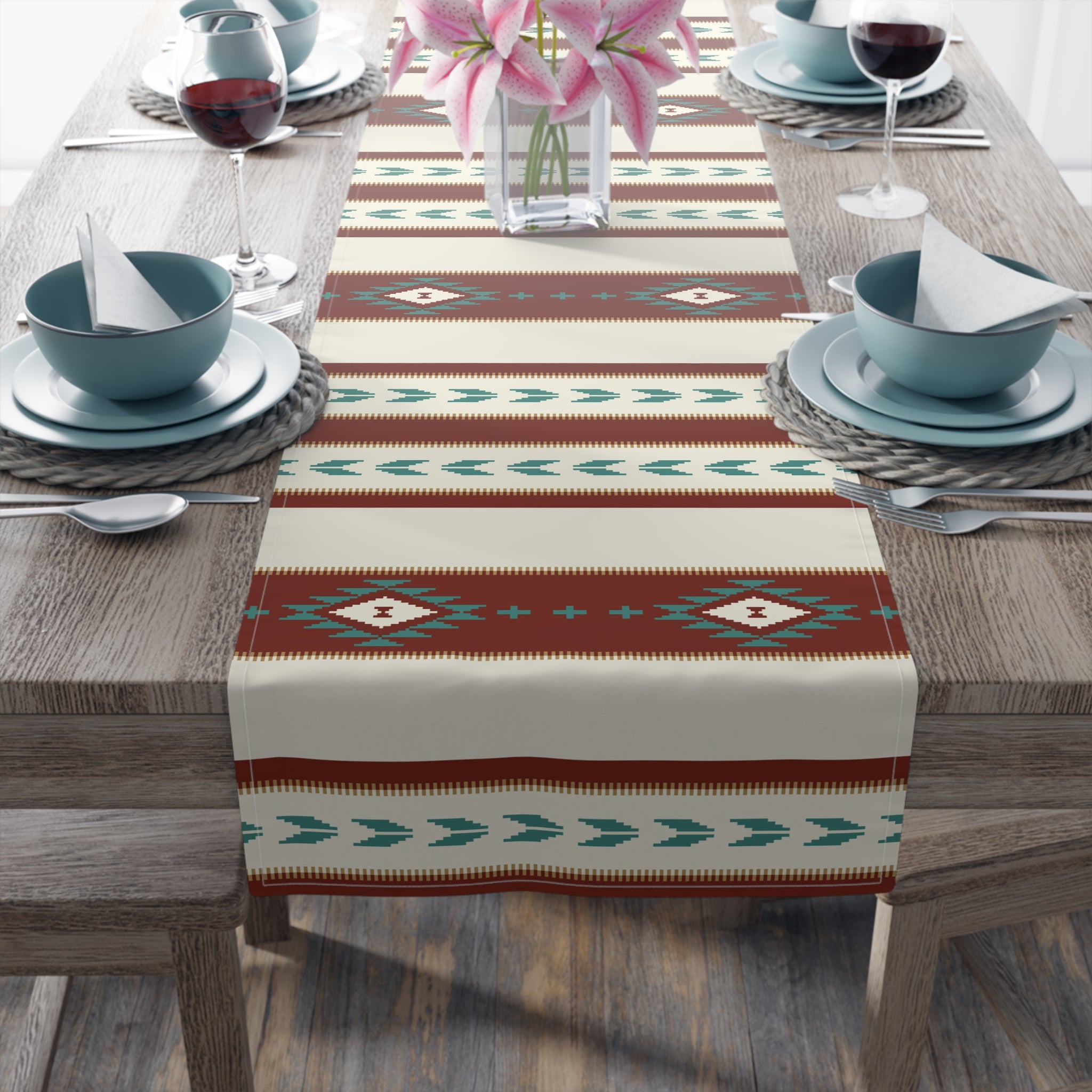 Sedona Falls Southwestern Table Runner - Elegant Kitchen Decor & Stylish Plant Stand Cover | Perfect for Dining Tables, Buffets, and Home Decor