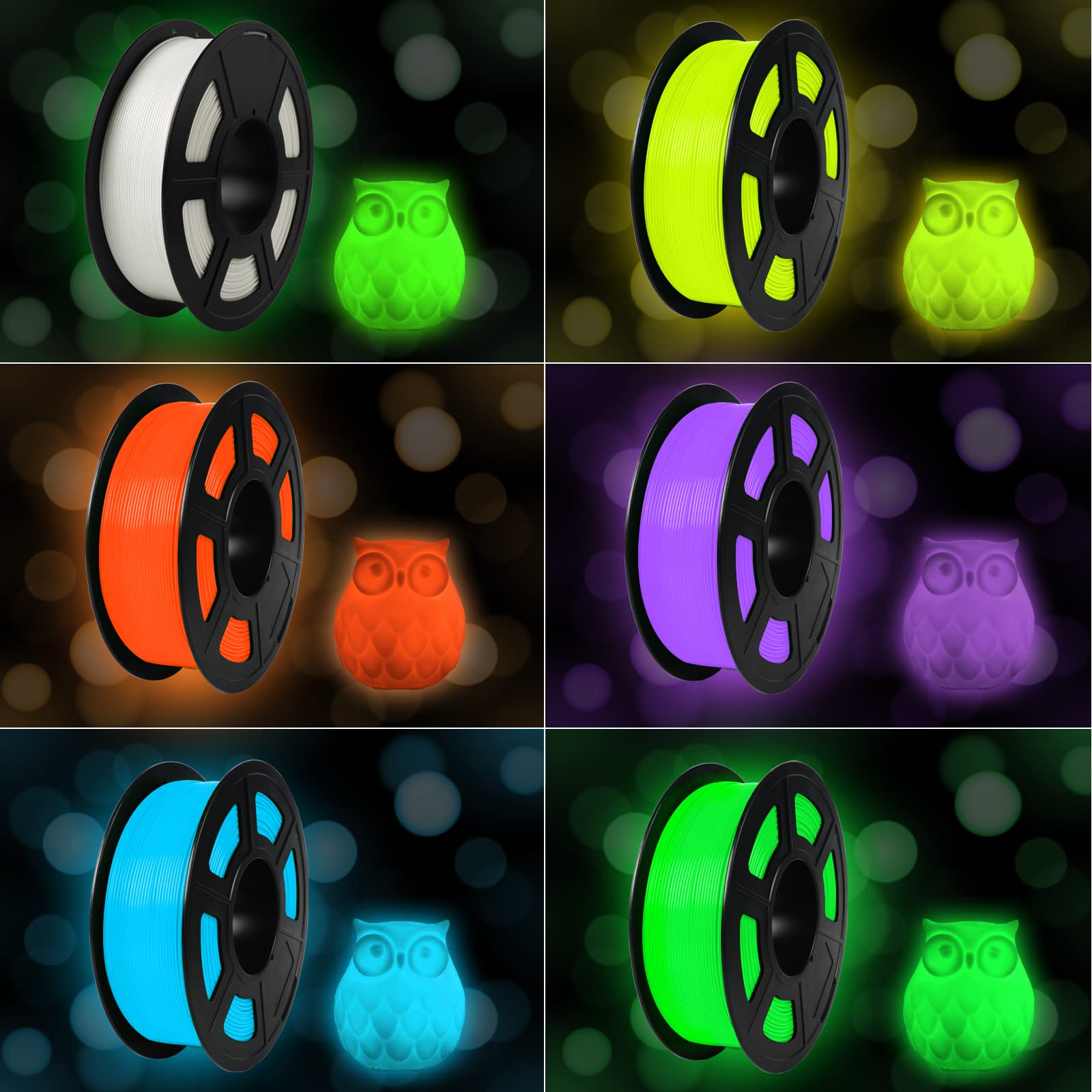SUNLU Glow in The Dark PLA Filament 1.75mm - High Precision +/- 0.02mm, Luminous 3D Printer Filament for FDM Printers, 1kg Spool (2.2lbs) - Perfect for Nighttime Decor, Cosplay Props & Creative DIY Projects (Red PLA, Glow Red)