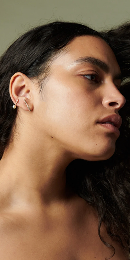 Diamond Rod Pearl Stud Earrings - Elegant & Timeless Jewelry for Women | Perfect for Weddings, Parties & Special Occasions