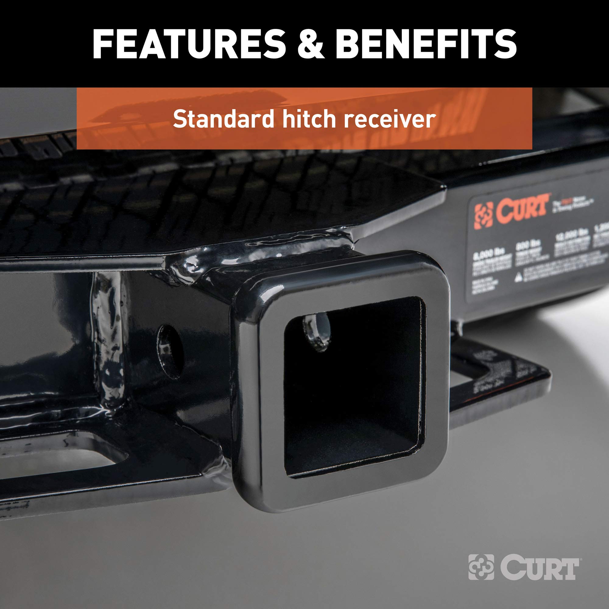 CURT 13044 Class 3 Trailer Hitch - 2-Inch Receiver with Concealed Main Body - Compatible with Select Jeep Liberty Models - Black - Perfect for Towing Trailers, Boats & Campers
