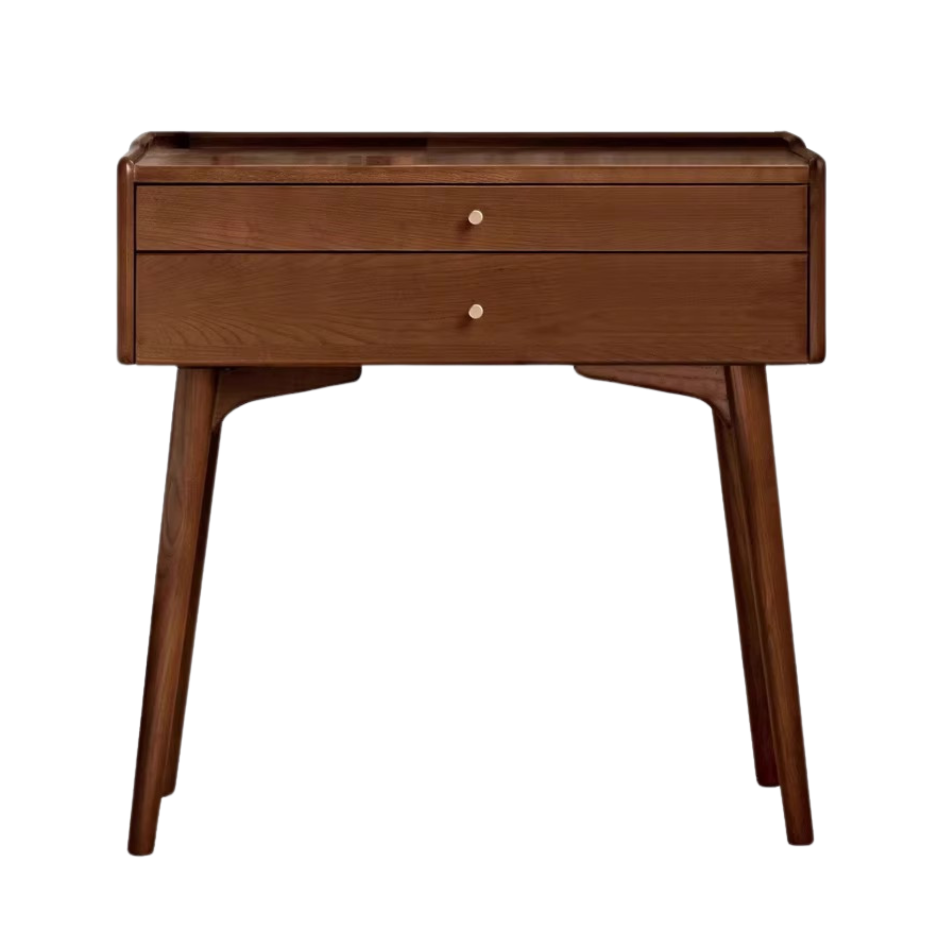 Premium Black Walnut & Ash Solid Wood Dressing Table - Elegant Vanity Desk with Mirror for Bedroom, Bathroom & Makeup Area | Natural Wood Finish, Spacious Storage & Durable Construction