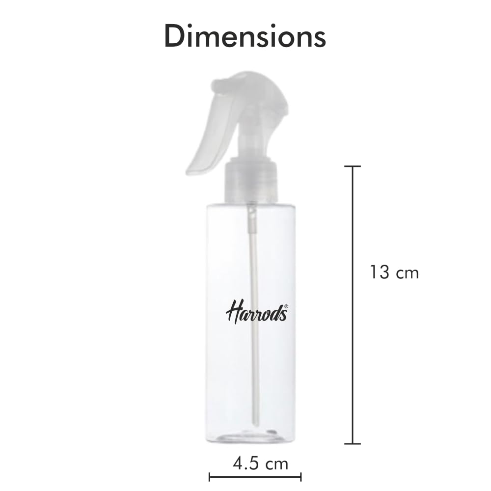 HARRODS 200ml Empty Plastic Spray Bottles (3-Pack) - Leakproof Travel Bottles for Hair & Face Care, DIY Beauty Products, Rosemary Hair Spray & Rose Water Mist | Perfect for Travel, Gym, Salon & Home Use