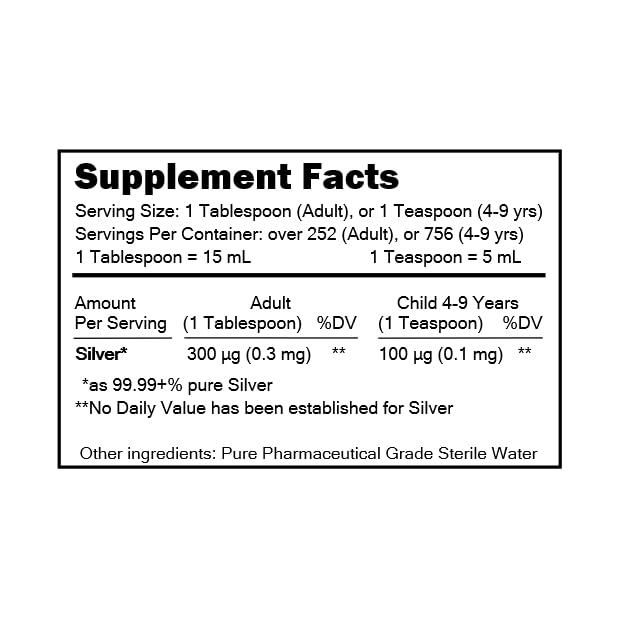 MediSILVER Black Immunity Booster Diatomic True Colloidal Silver AgNP Supplement - 1 Gallon in Opaque Plastic Jug for Immune Support & Wellness