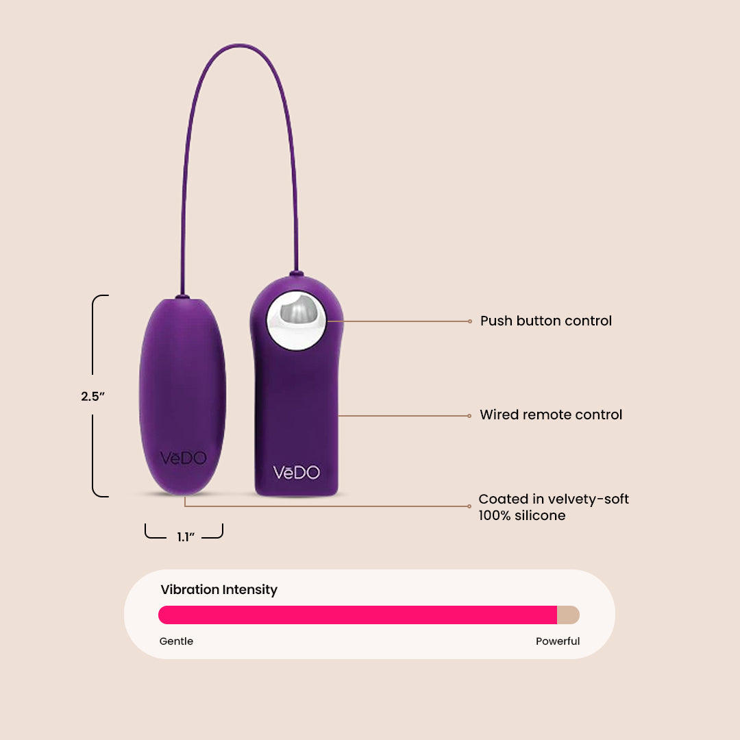 VeDO Ami Rechargeable Remote Control Vibrating Bullet - Powerful Mini Massager for Couples, Solo Play & Sensual Enhancement - Perfect for Bedroom Fun, Relaxation & Intimate Moments