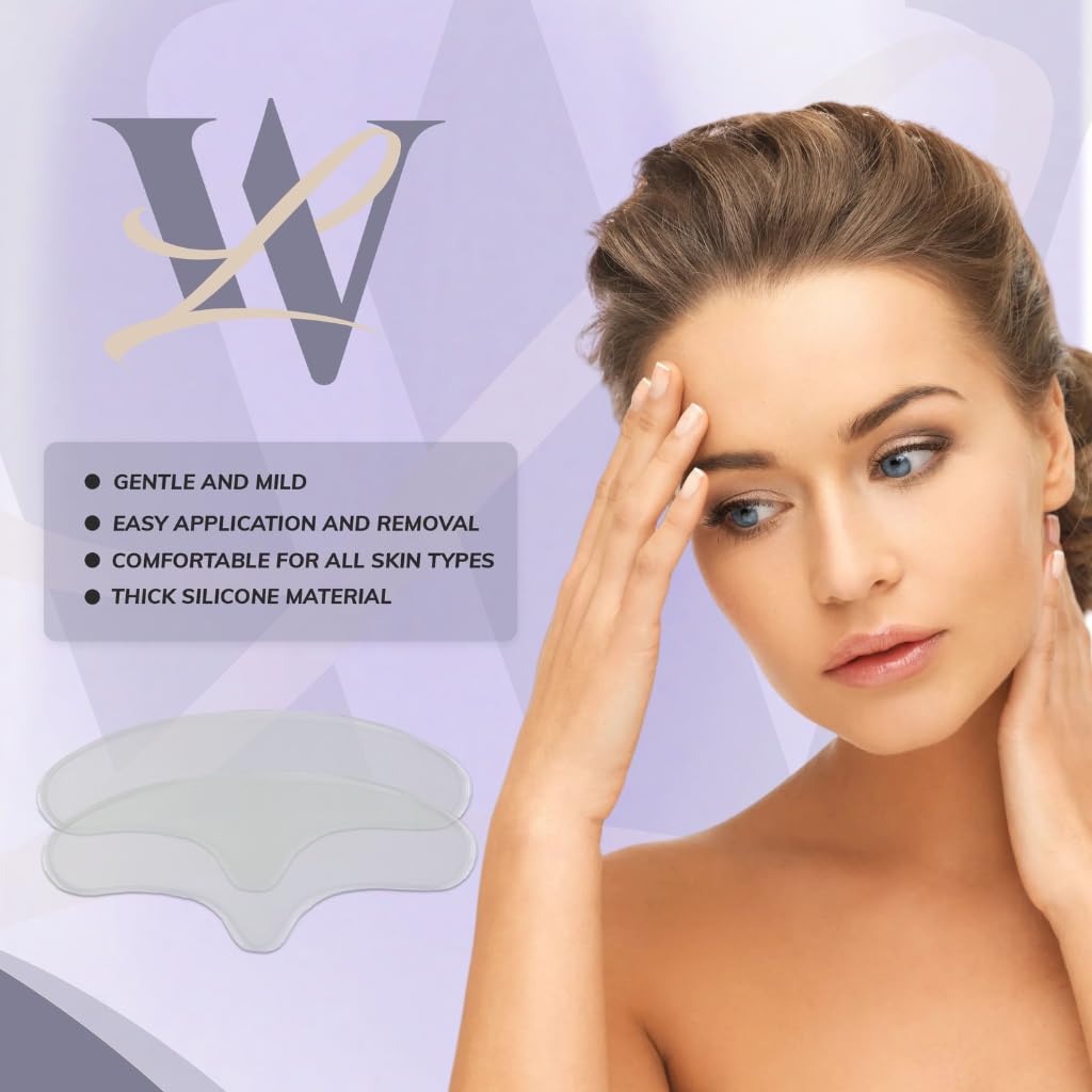 Reusable Silicone Forehead Wrinkle Patches - Anti Aging Face Tape for Overnight Wrinkle Reduction (10 Pack) | Perfect for Nighttime Skincare Routine & Smoothing Forehead Lines