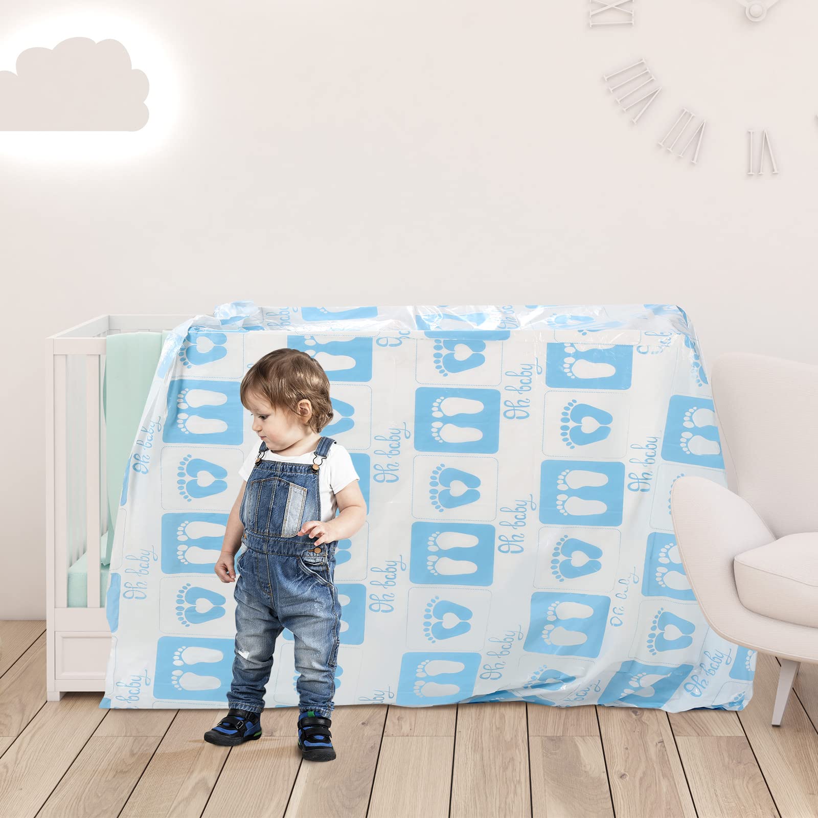 2 Pack Jumbo Bike Gift Bags 80x60 Inches - Extra Large Plastic Present Sack for Baby Footprint Keepsake, Birthday Party & Baby Shower - Perfect for Boys, Girls, Bicycle Themed Celebrations (Blue) - Great for Gender Reveals, First Birthday Decorations & Cycling Enthusiast Gifts