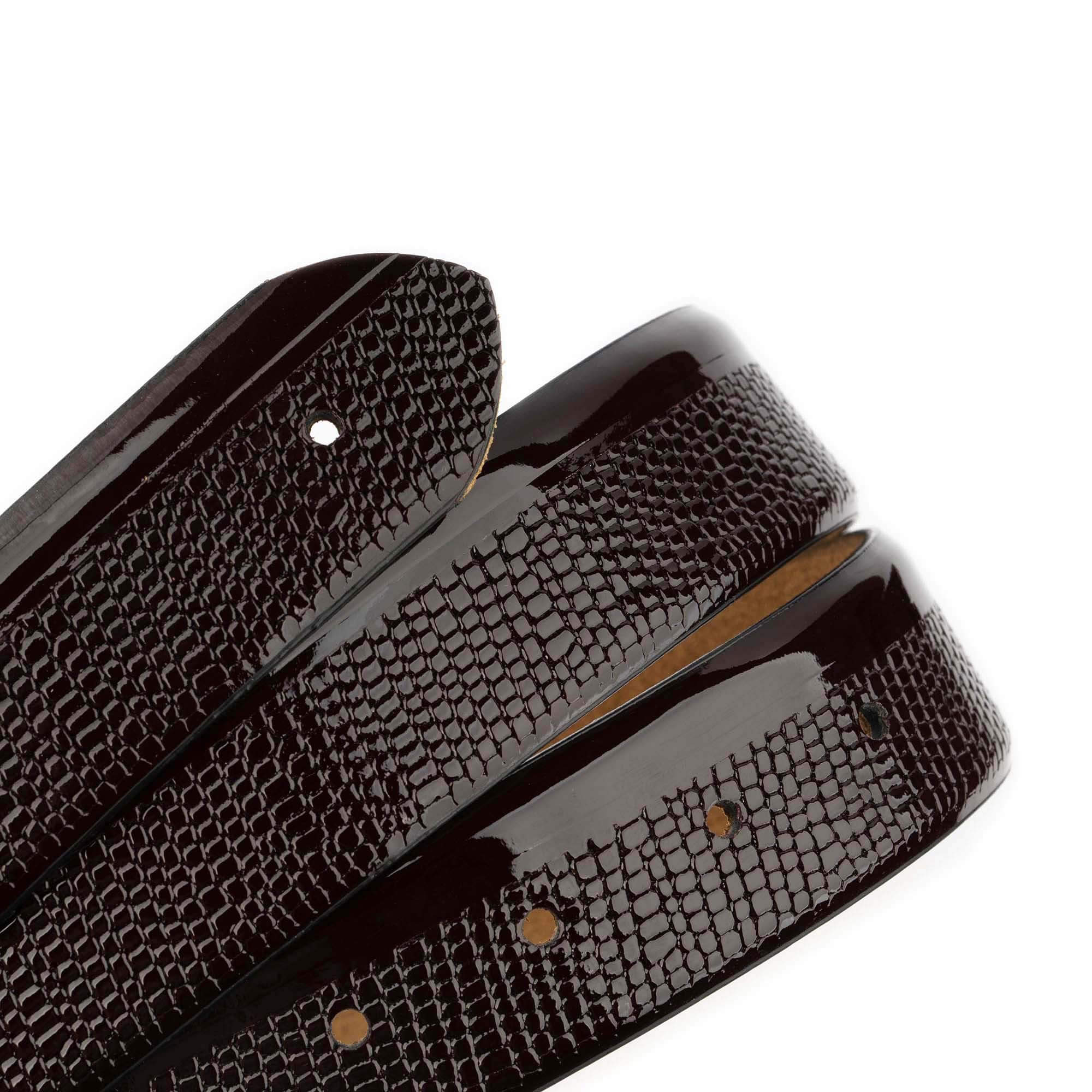 Luxury Burgundy Patent Leather Belt Strap for Cartier Designer Buckles - Perfect for Formal Events, Business Attire & Fashion Accessories