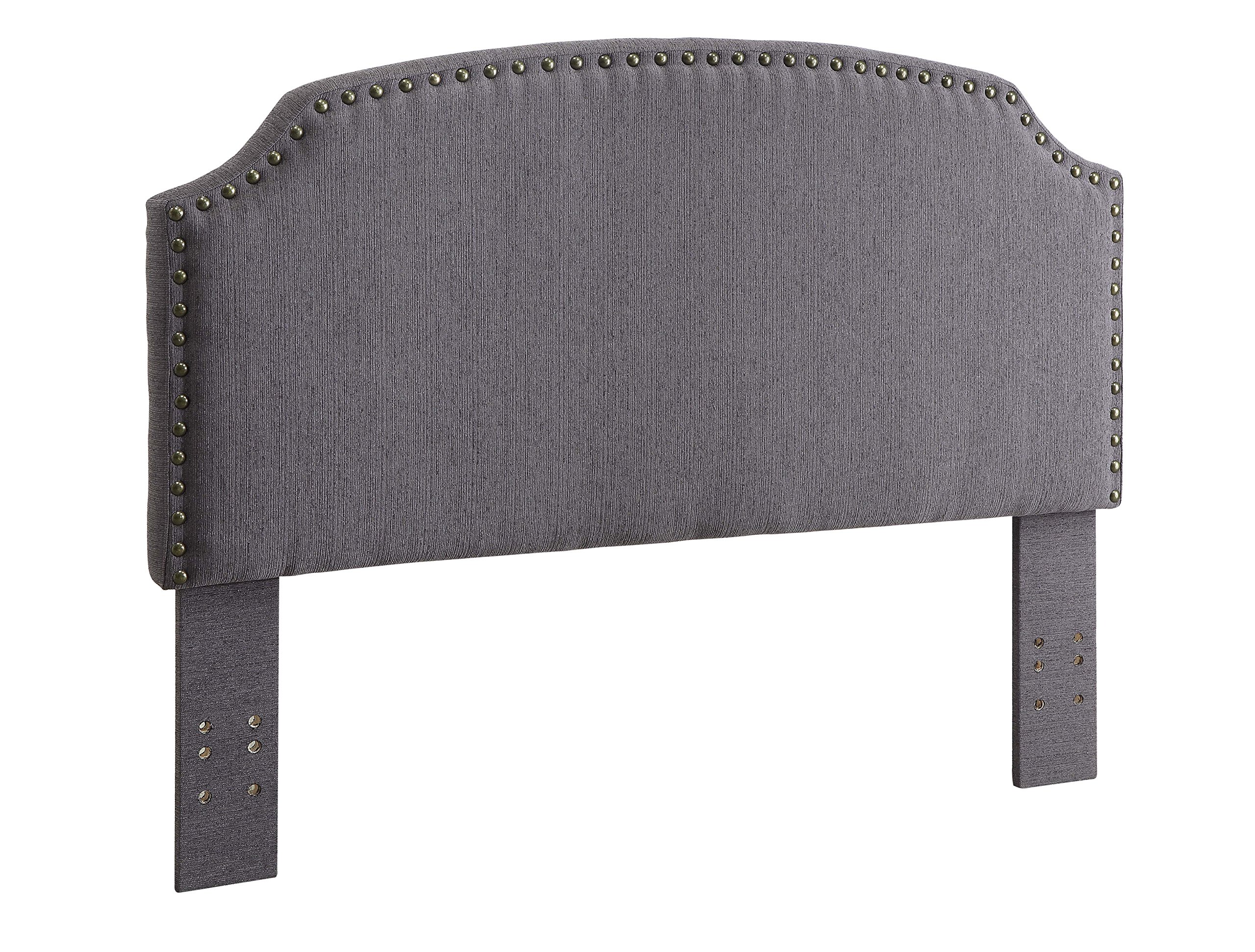 Furniture of America Sonata Adjustable Headboard - Full/Queen Size, Soft Gray Upholstered Bed Headboard for Bedroom Decor | Perfect for Modern, Contemporary & Guest Room Styling