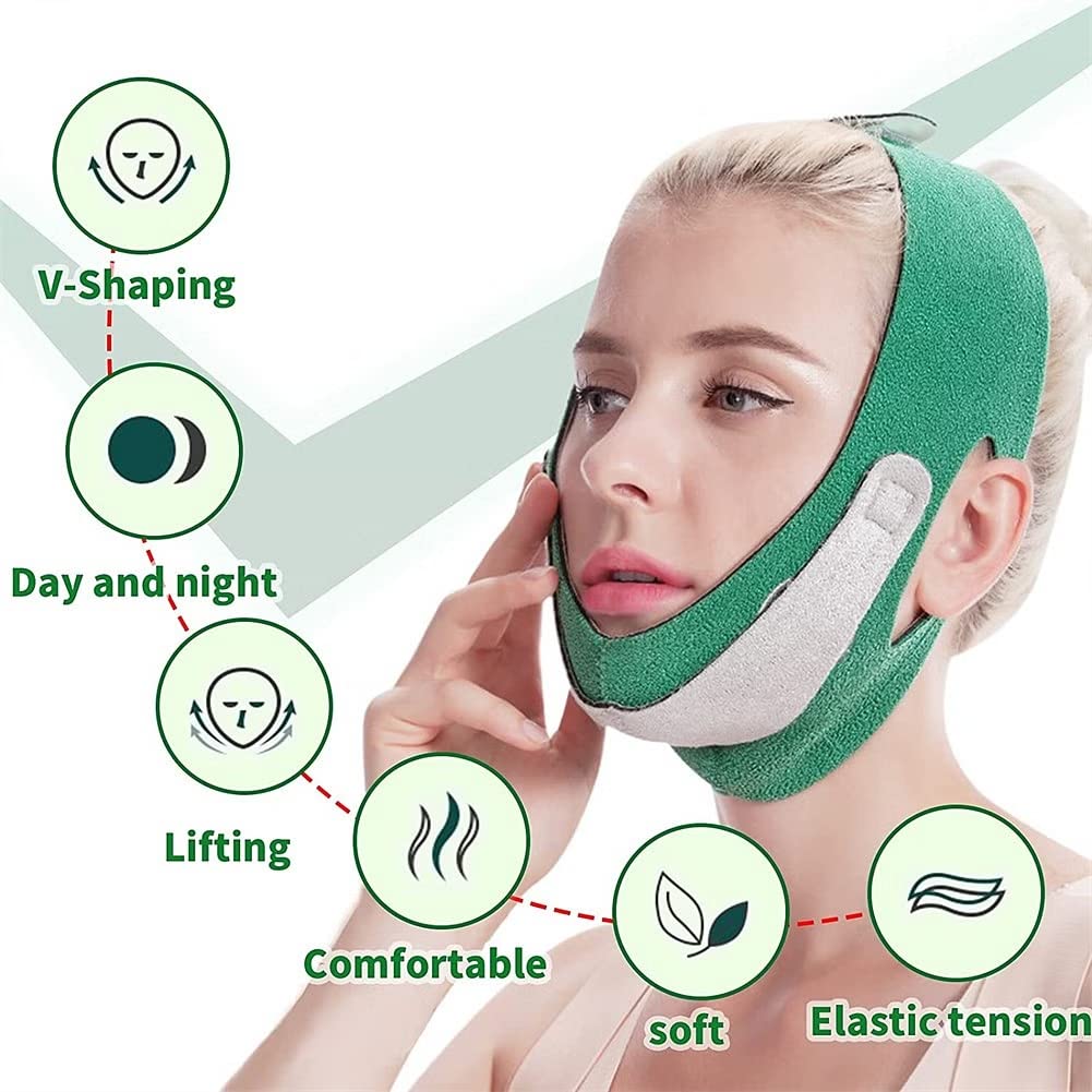 LOCANS V-Shape Face Slimming Mask - Anti Double Chin & Wrinkle Reduction Belt for Women | Ultra-Thin Lifting Strap for Skin Tightening & Facial Contouring | Perfect for Home Spa, Night Care & Travel Skincare (1 Pack)