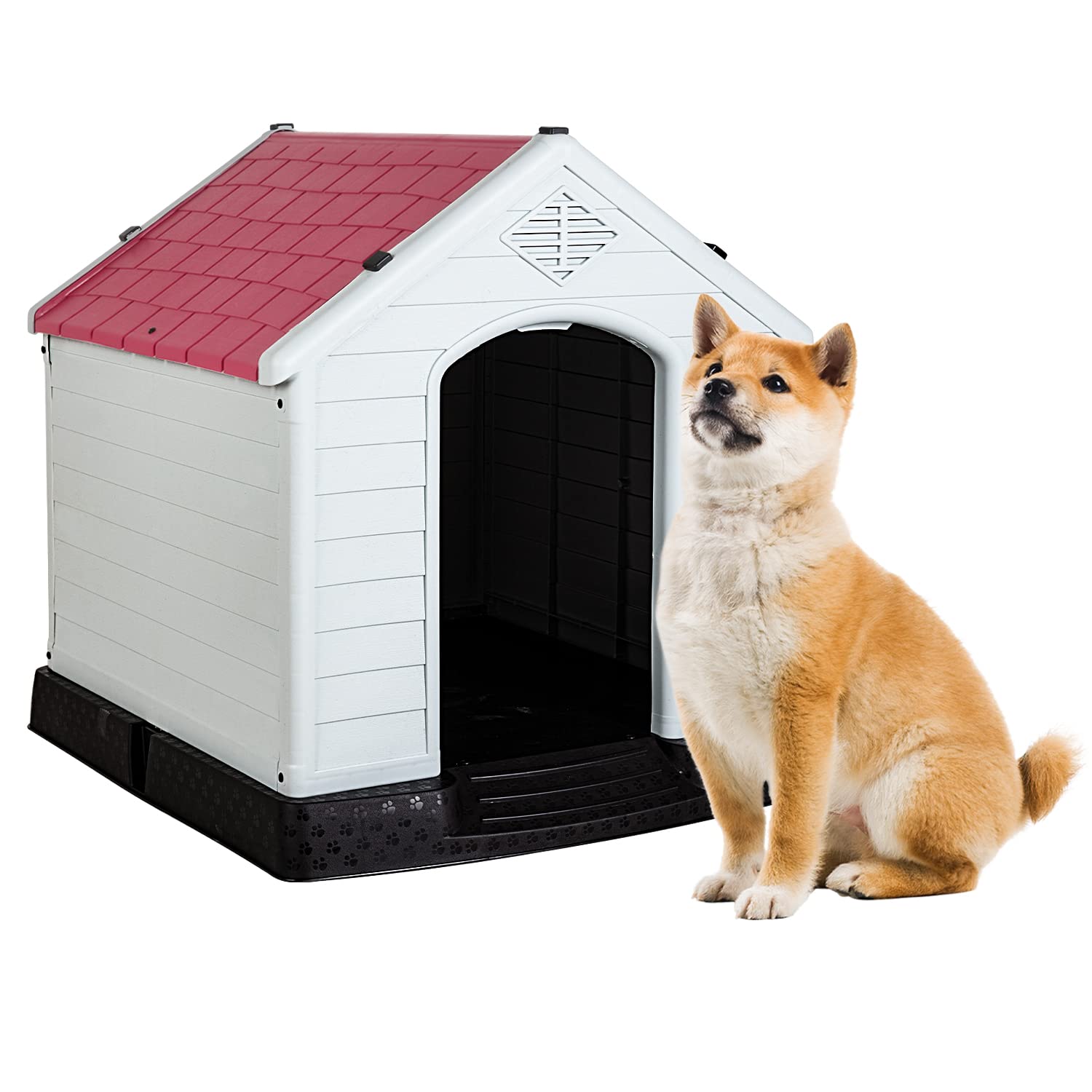 BestPet Insulated Dog House for Indoor & Outdoor Use - Durable Plastic Kennel for Small, Medium & Large Dogs - Weatherproof, Water Resistant Pet Crate with Air Vents & Elevated Floor - Perfect for Backyards, Patios & Camping Trips