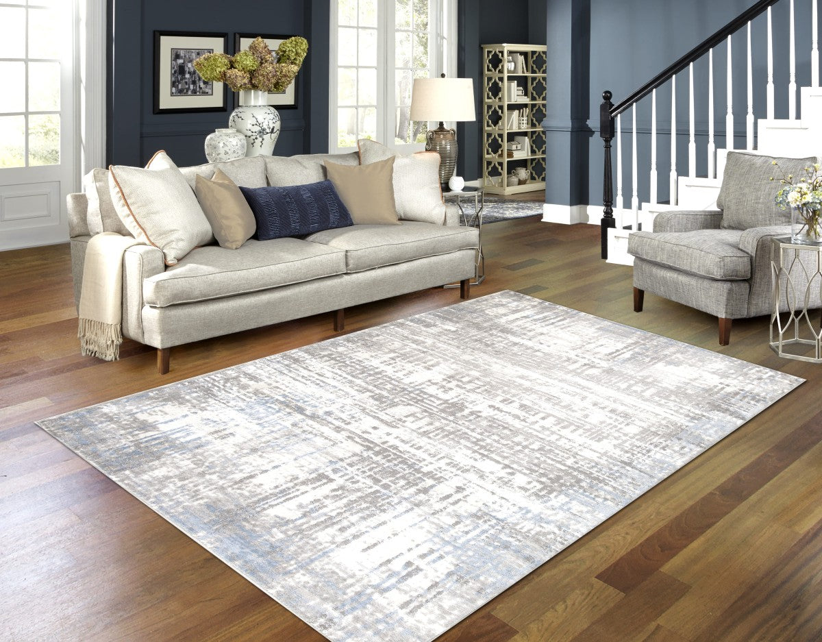 8x11 Grey Area Rug - Soft Plush Living Room Rug, Non-Slip Bedroom Carpet for Home Decor, Perfect for Living Spaces, Bedrooms & Offices