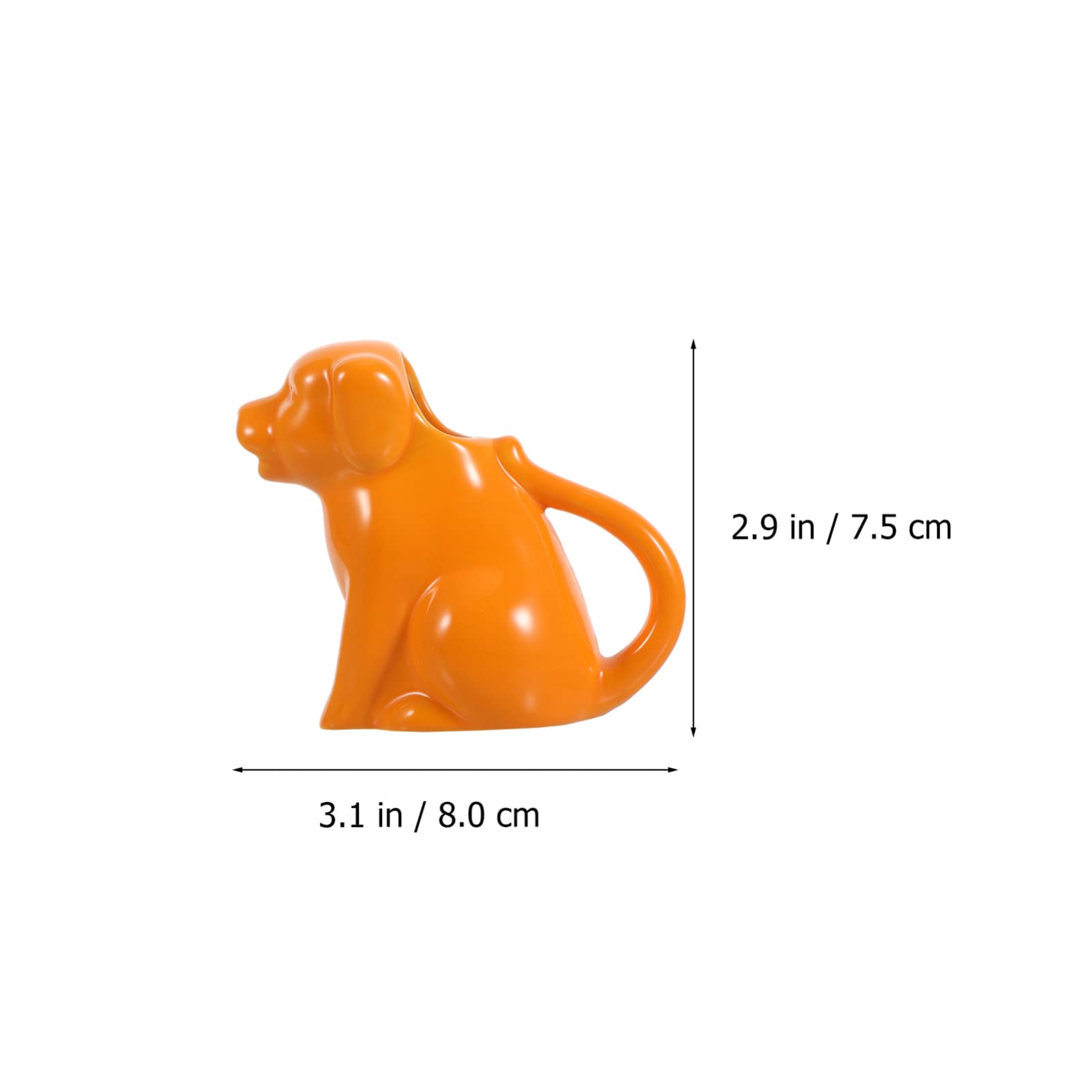 Ceramic Dog-Shaped Creamer Pitcher - 40ML Coffee Milk Creamer & Gravy Boat - Novelty Kitchen Serving Pitcher for Home, Cafe, or Restaurant - Orange