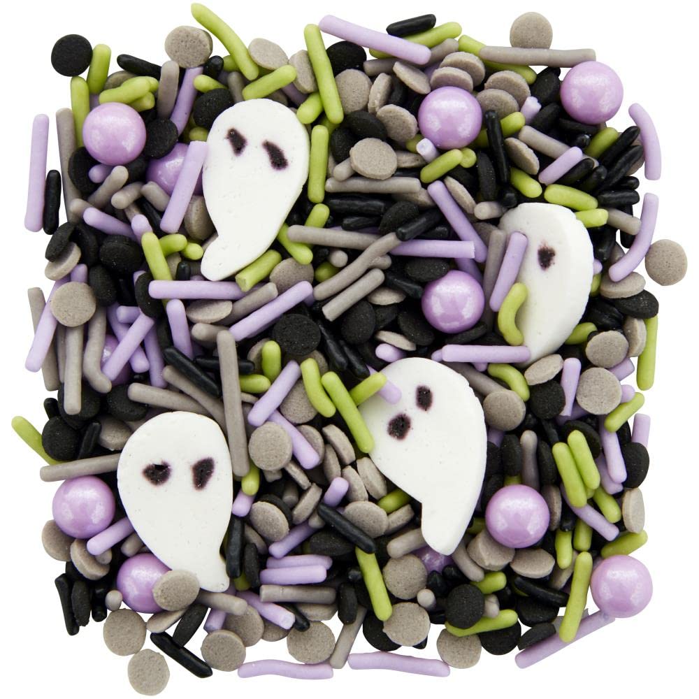 Halloween Ghost Sprinkles Mix - 3.25 oz Potion Bottle Decorations for Cupcakes, Cookies & Spooky Party Treats | Baking Supplies for Halloween Desserts