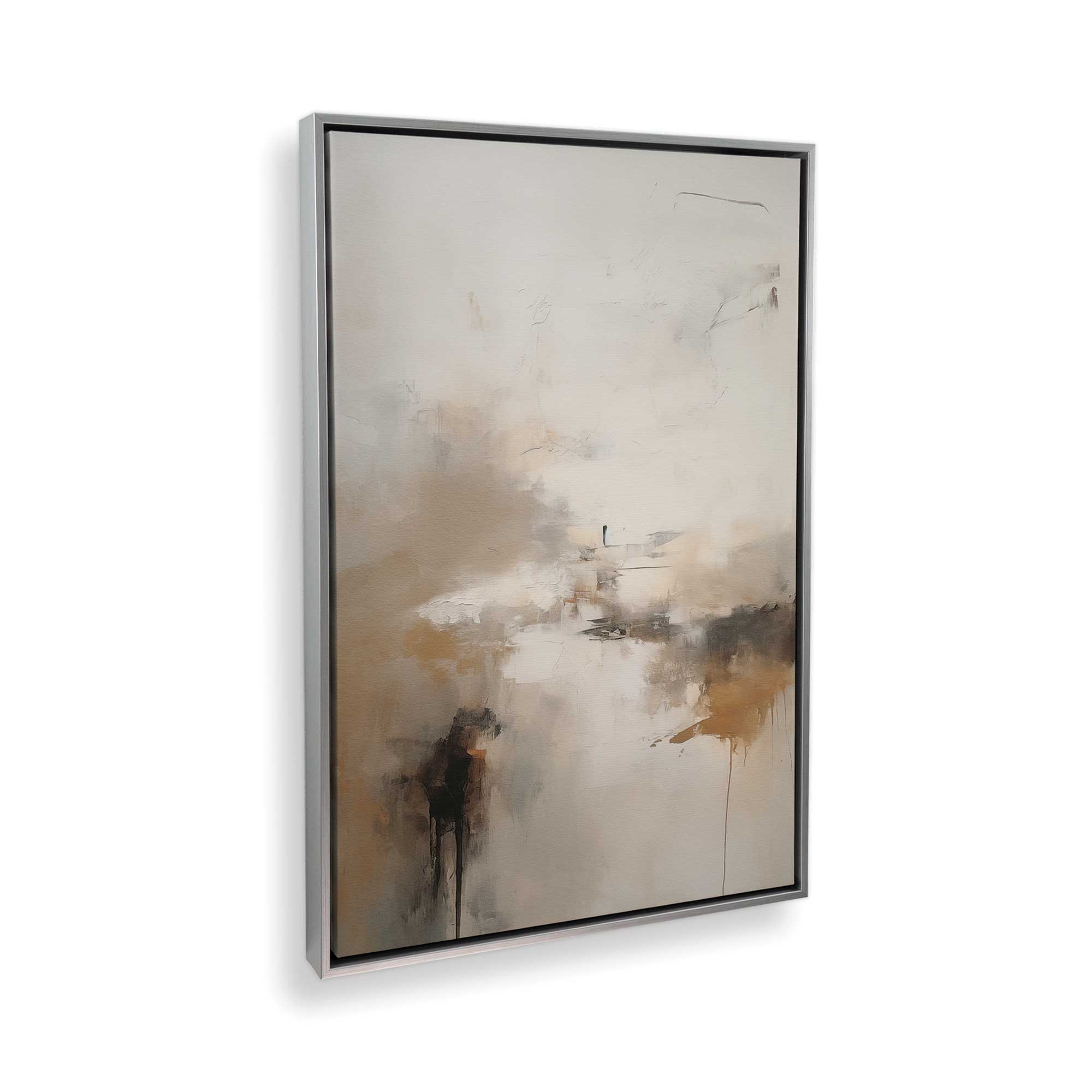 Gentle Gilded Gust I - Modern Abstract Canvas Wall Art Print - Perfect for Living Room, Bedroom & Office Decor