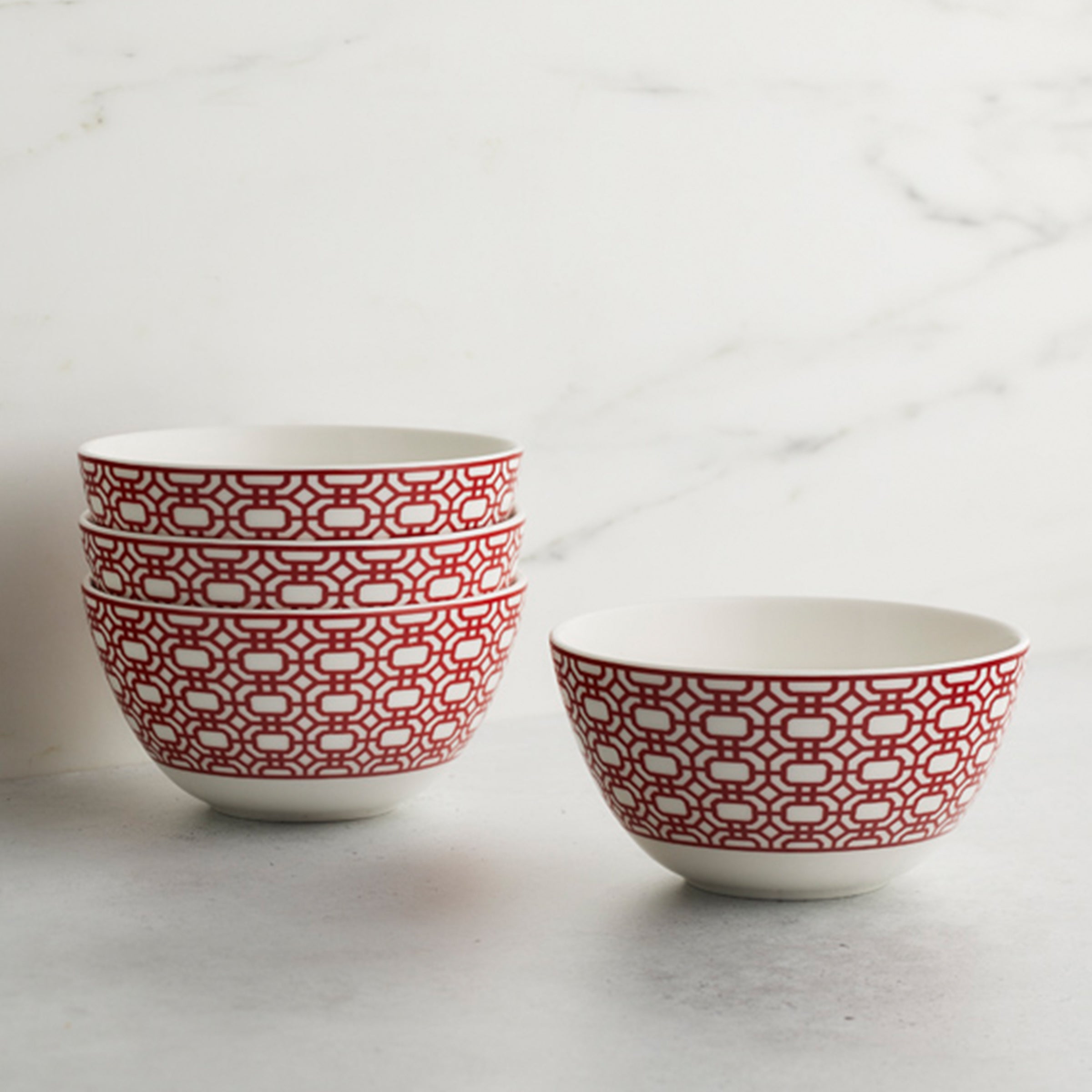 Premium Newport Crimson Cereal Bowl - 16oz Porcelain Breakfast Bowl for Cereal, Soup & Ice Cream - Elegant Dining & Kitchen Serveware for Home, Restaurants & Cafes