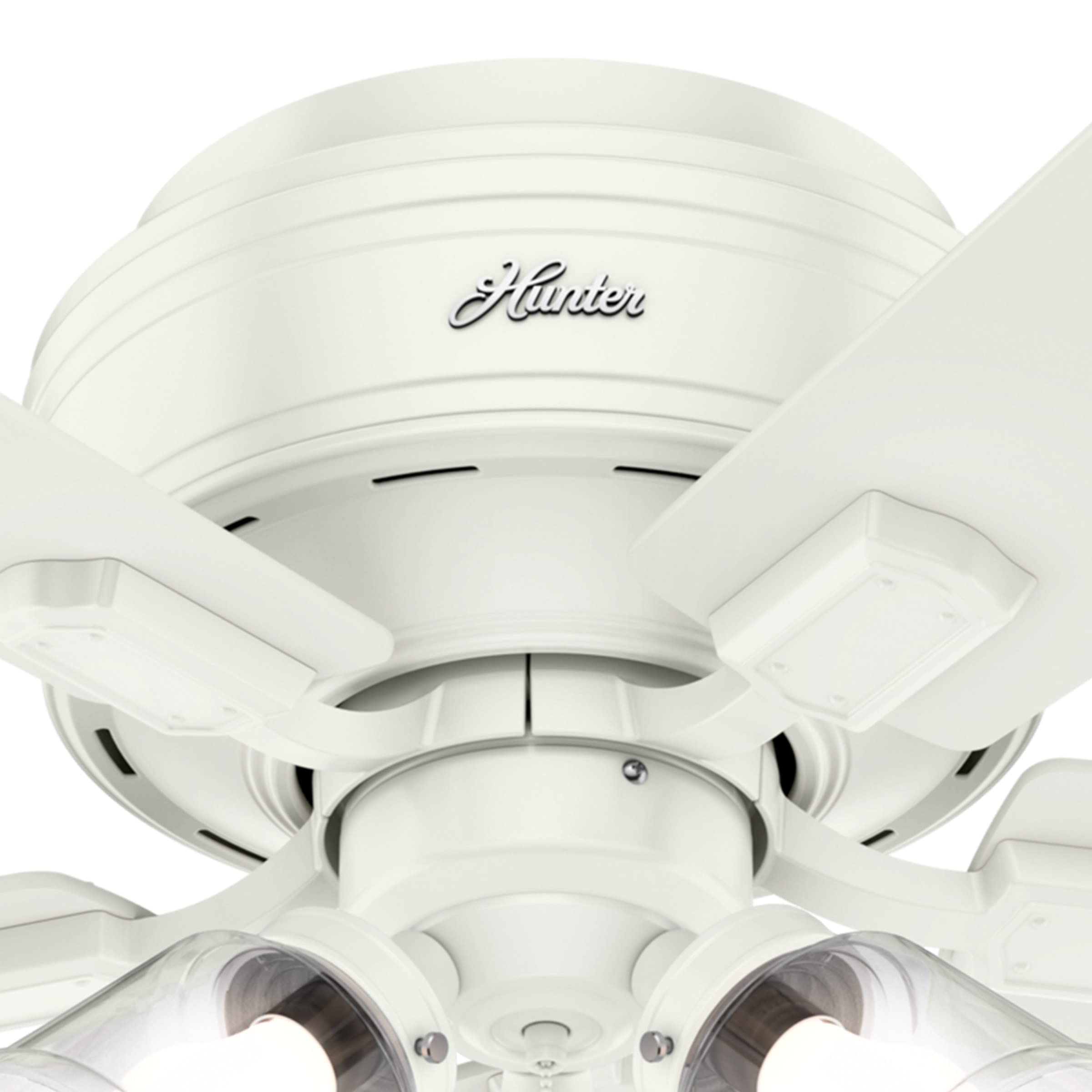 Hunter Fan Company 52152 42 Inch Crestfield Fresh White Low Profile Ceiling Fan with LED Light Kit and Pull Chain - Perfect for Bedrooms, Living Rooms, and Indoor Spaces