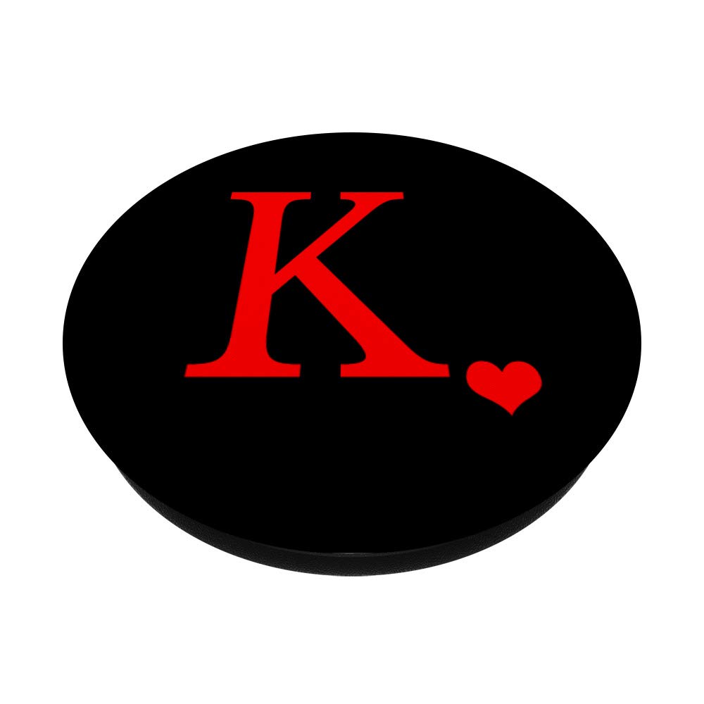 Red Initial Letter K Heart Monogram - Personalized Custom Name Necklace for Women - Perfect Gift for Birthday, Anniversary & Valentine's Day