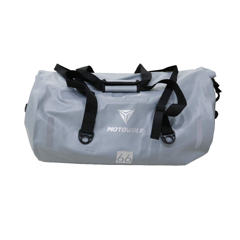 66L Waterproof Motorcycle Travel Bag - Multi-Function Rear Seat Tail Luggage with Shoulder Strap & Reflective Strips for Harley, Cruiser, Touring Bikes - Perfect for Road Trips, Camping & Commuting