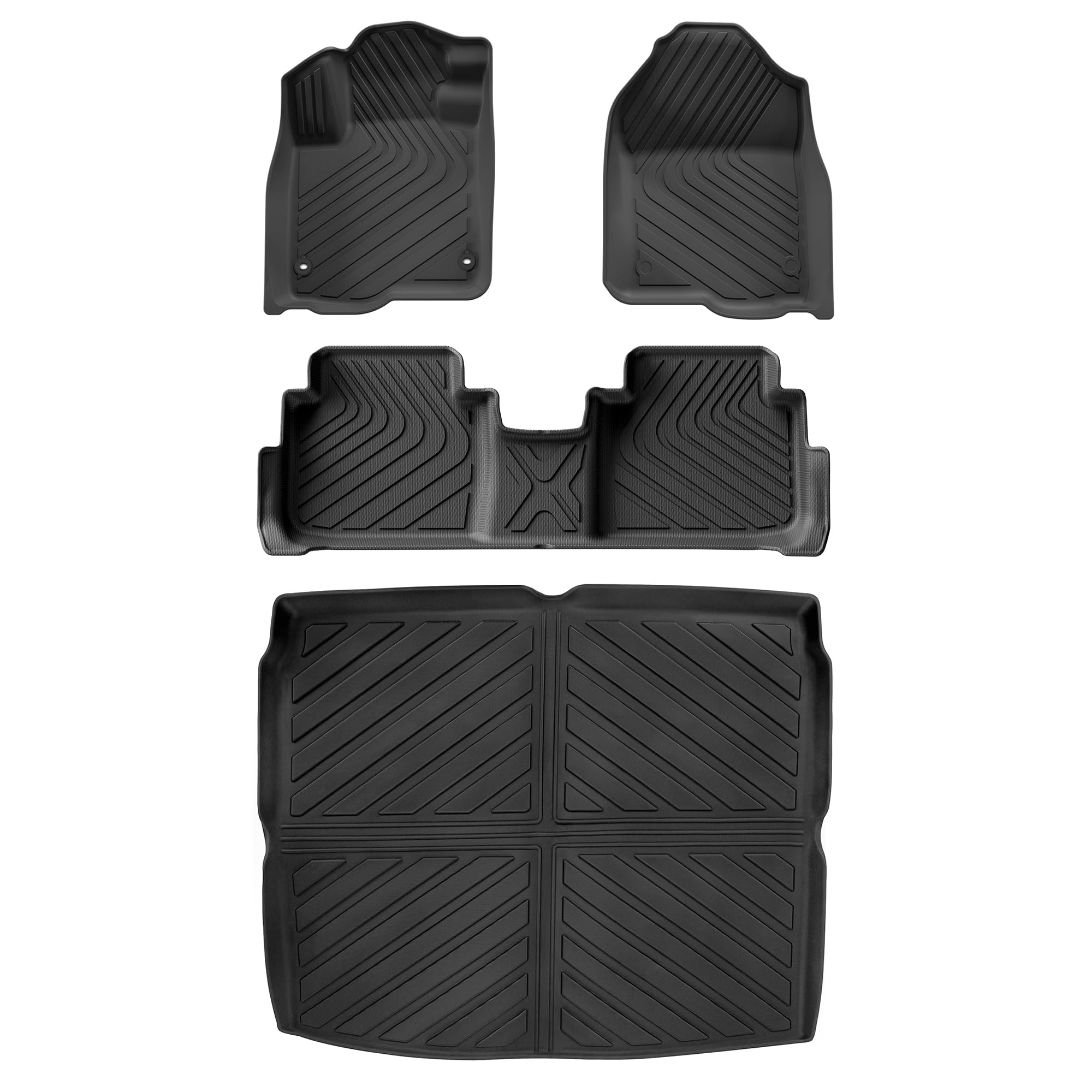Premium All-Weather Floor Mats & Cargo Liners for Honda CR-V 2023-2025 & Hybrid Models - Complete Set (1st & 2nd Row + Trunk Mat) - Durable Protection for Mud, Snow & Spills - Perfect for Daily Commutes, Road Trips & Outdoor Adventures