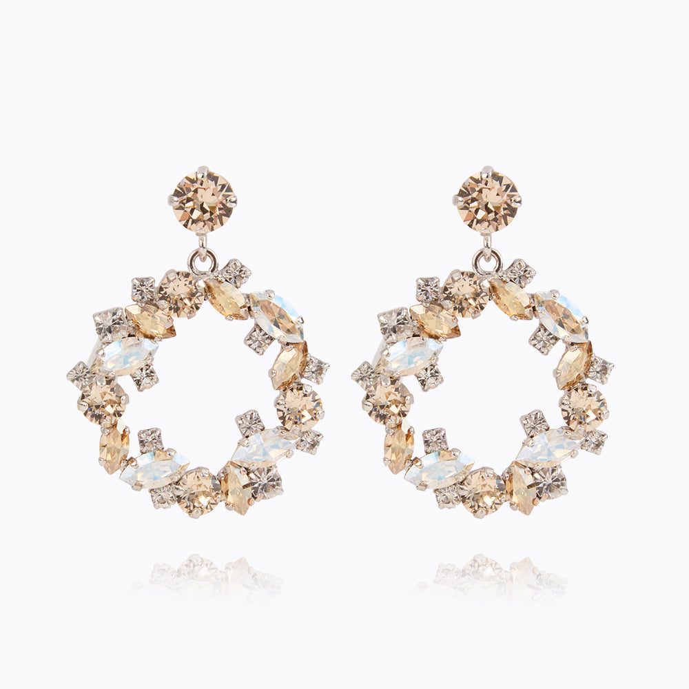 Thyra Crystal Earrings - Golden Shadow Drop Dangle Earrings for Women - Elegant Party & Wedding Jewelry Gift