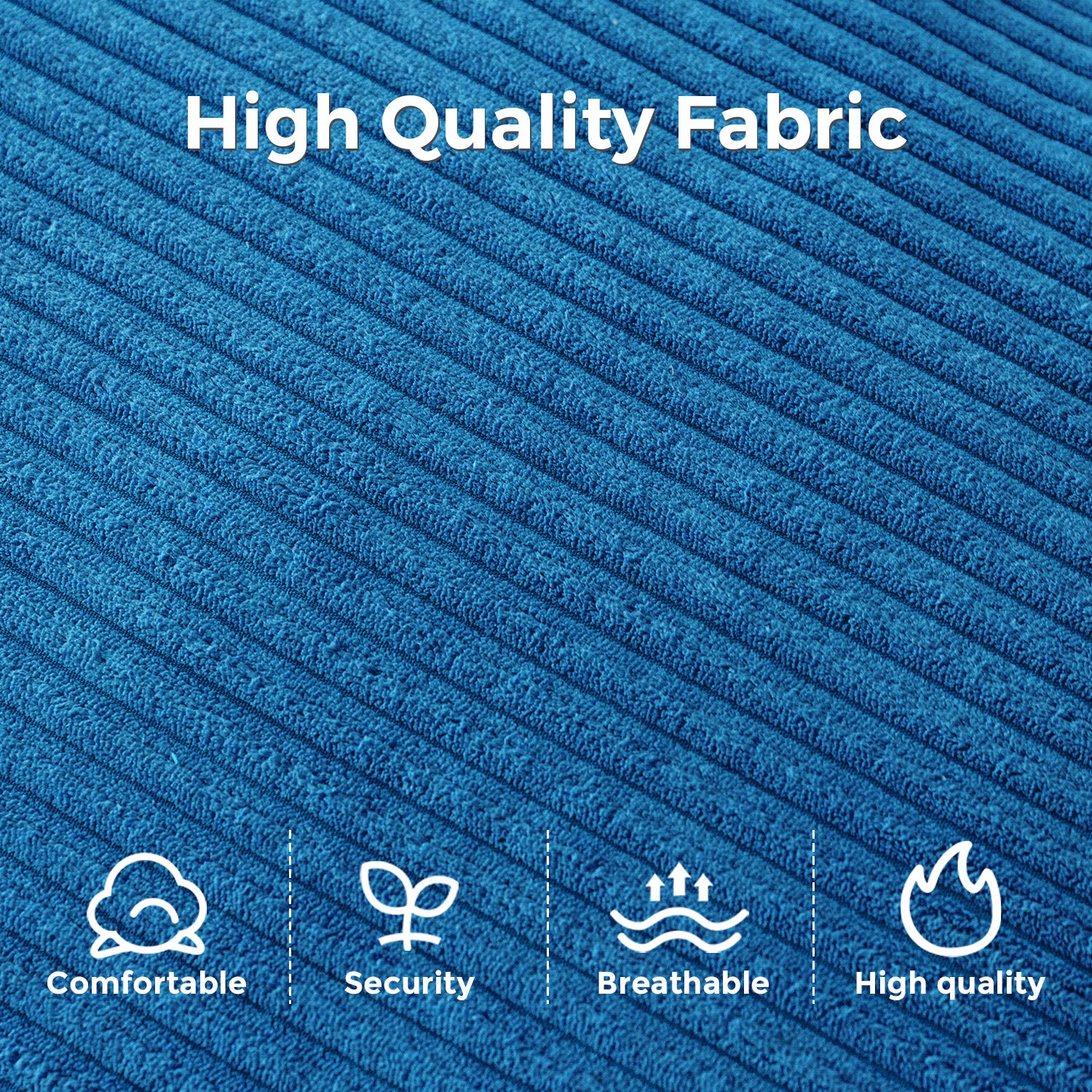 MAXYOYO Corduroy Bean Bag Folding Sofa Bed - Washable Blue Floor Sofa for Living Room, Bedroom & Dorm | Portable Lounge Chair for Relaxing, Reading & Gaming