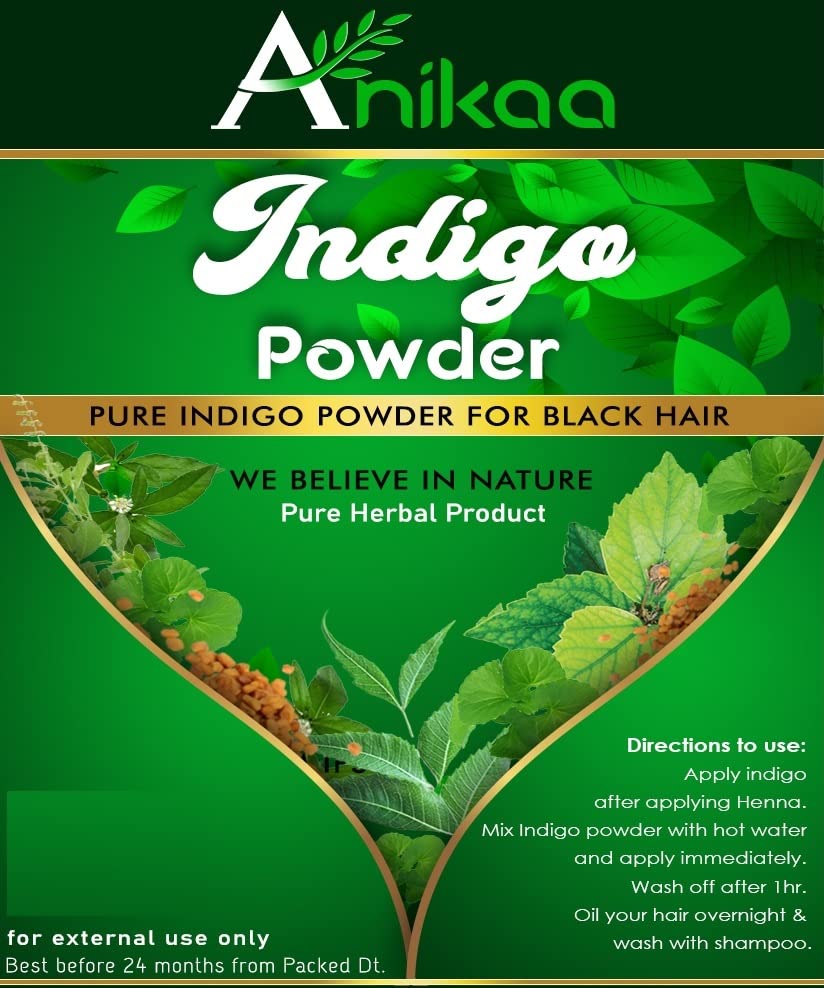 Anikaa Herbal Combo - Natural Henna & Indigo Powder for Strong Black Hair (200g Pack of 2) | Hair Conditioning Treatment for Gray Coverage & Shine | Perfect for DIY Hair Dye at Home