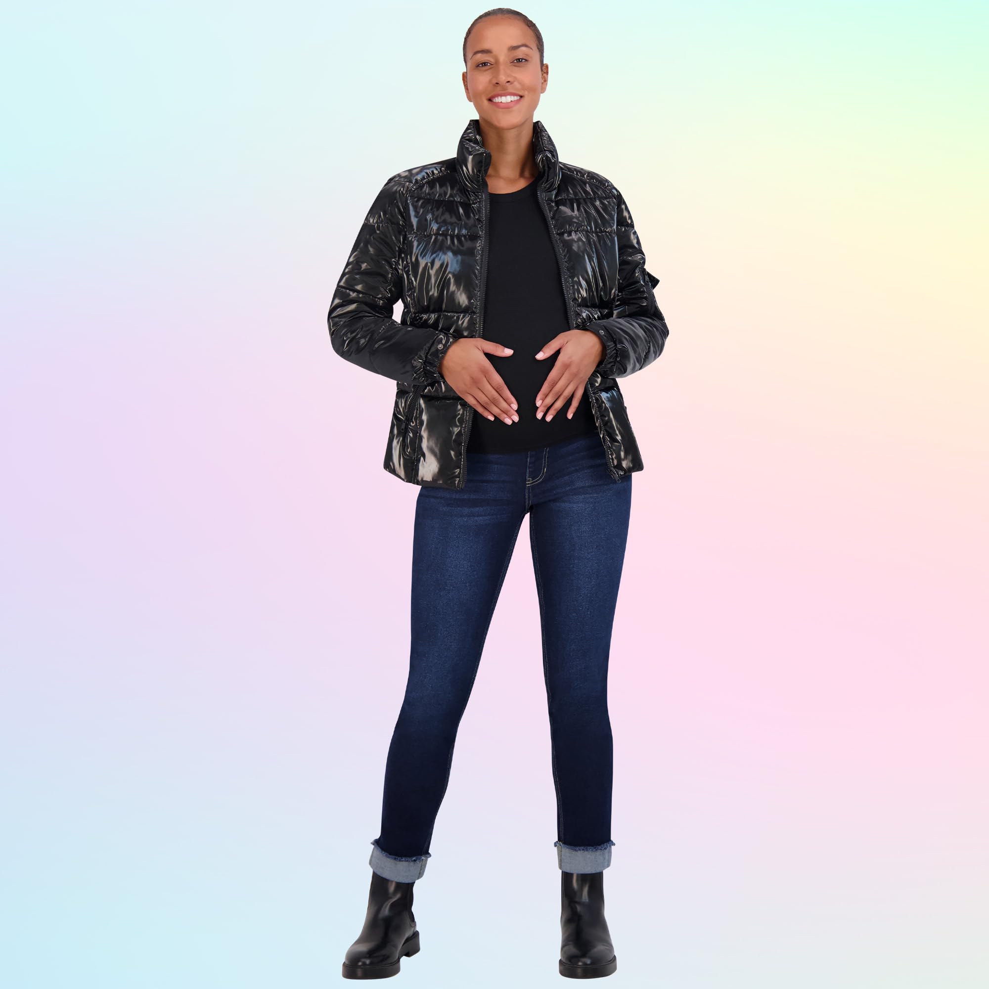 Savi Parker Women's Maternity Jeans Over The Belly – Comfortable Straight Leg Pregnancy Pants for Expecting Moms, 27