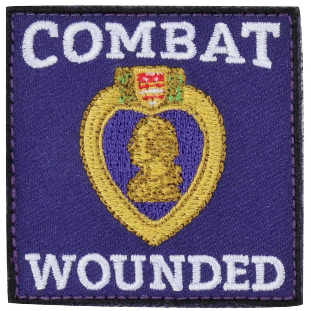 MEDALS OF AMERICA EST. 1976 Combat Wounded Square Patch - Military Appreciation, Veteran Recognition & Collectible Display for Uniforms, Jackets & Shadow Boxes