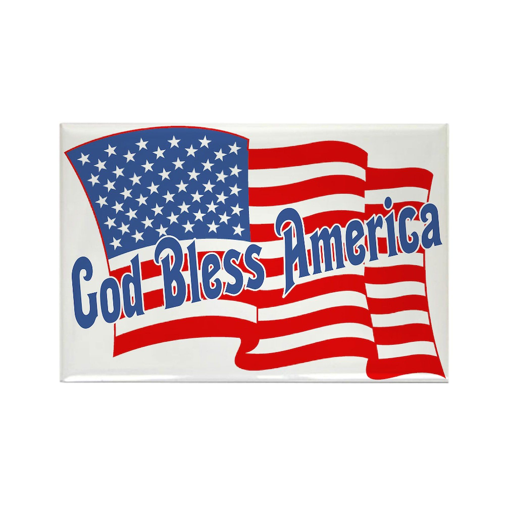 GOD BLESS AMERICA Patriotic Refrigerator Magnet - 3x2 Inch July 4th Independence Day Decor - Perfect for Fridge, Office, Locker & Home Decorations