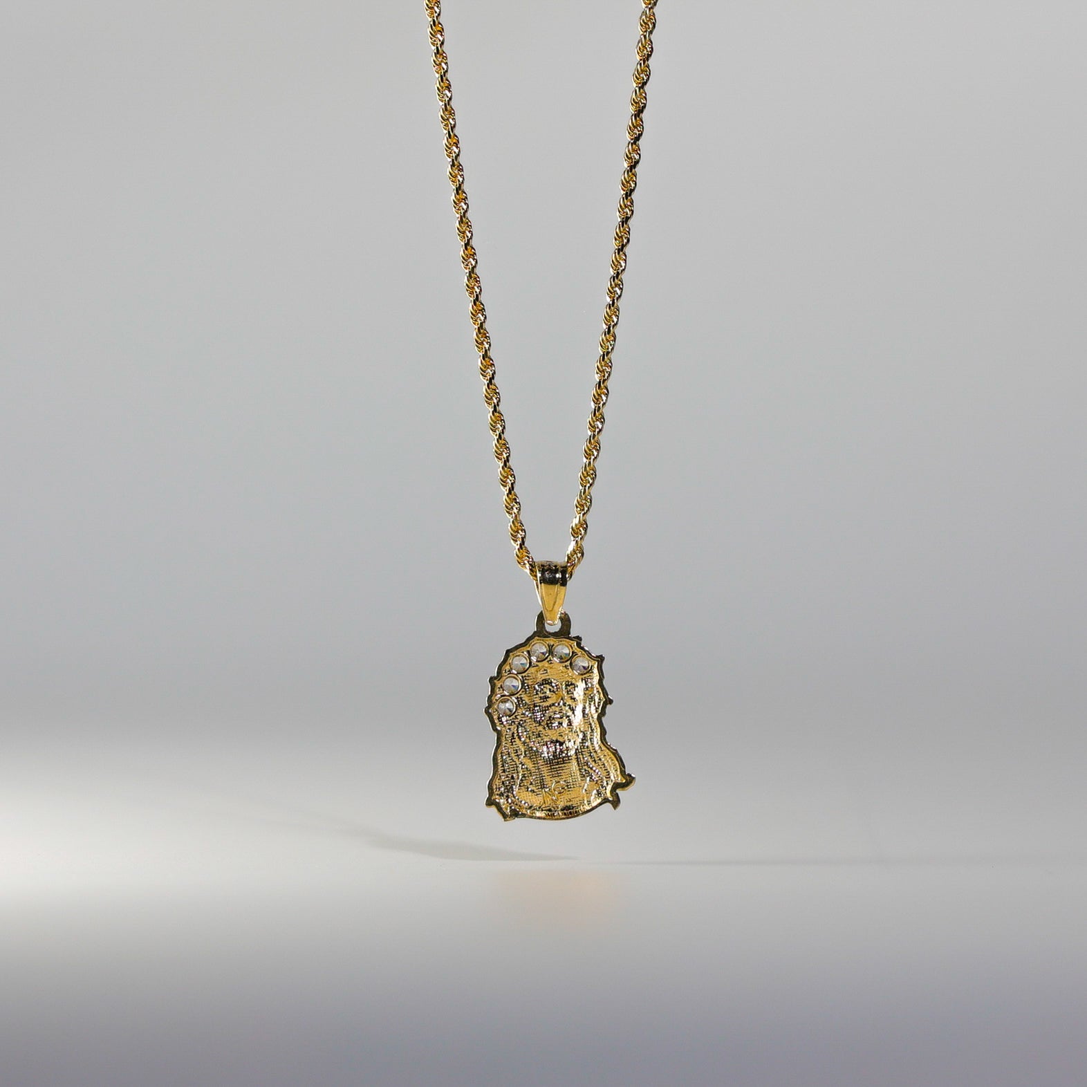 Gold CZ Jesus Christ Head Pendant Necklace - Model 1184 | Religious Jewelry for Men & Women, Perfect for Church, Baptism & Daily Wear