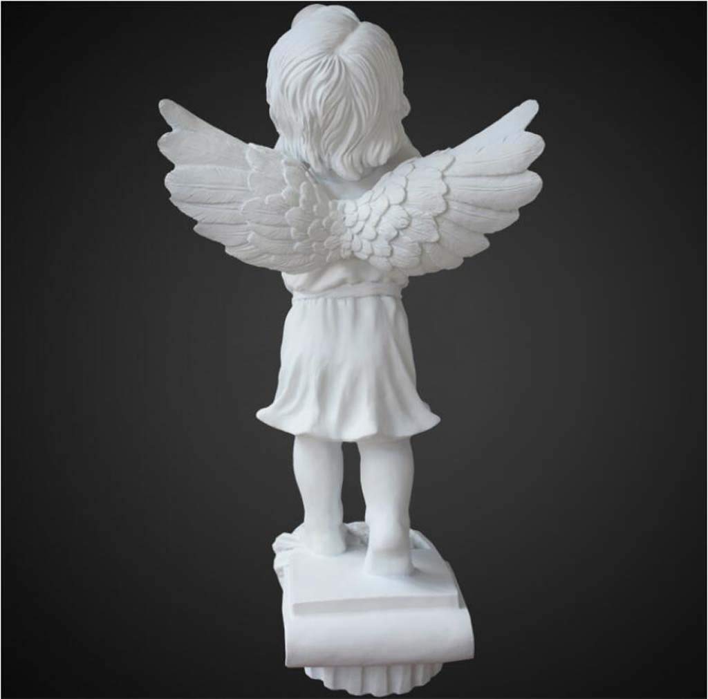 Resin Angel Statue Sculpture - 15 Inch Tall Home & Garden Decor, Handcrafted Angel Art for Office, Living Room, and Outdoor Spaces