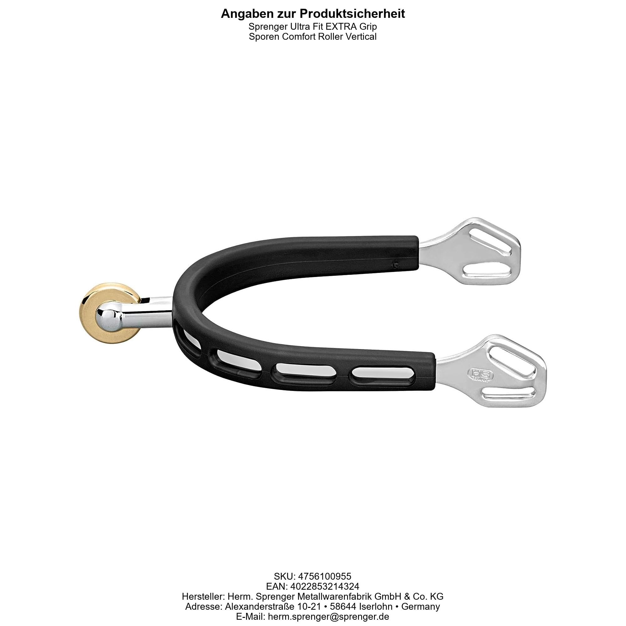 Sprenger Ultra Fit Extra Grip Spurs Comfort Roller Vertical - Perfect for Equestrian Riding, Horse Training & Dressage Competitions