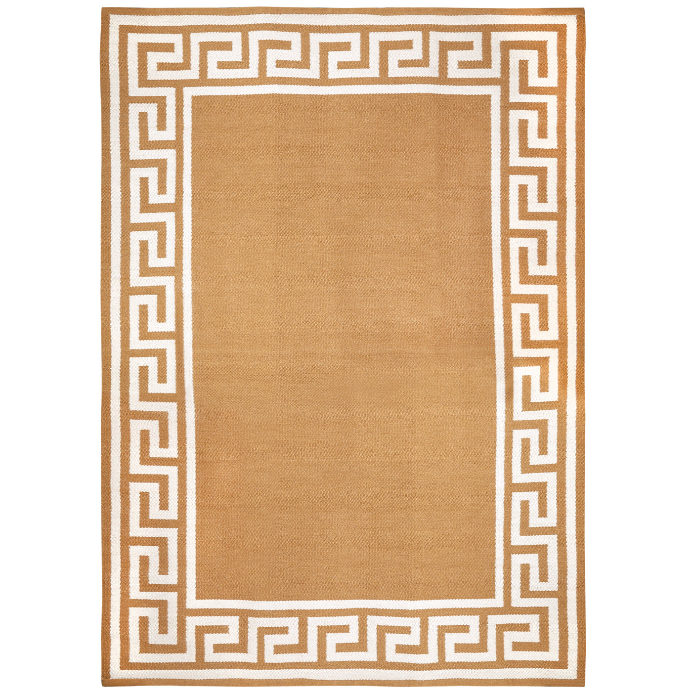 Greek Key Border Flatweave Rug - Classic Geometric Design for Living Room, Bedroom & Dining Area - Non-Slip & Easy to Clean Area Rug for Home Decor