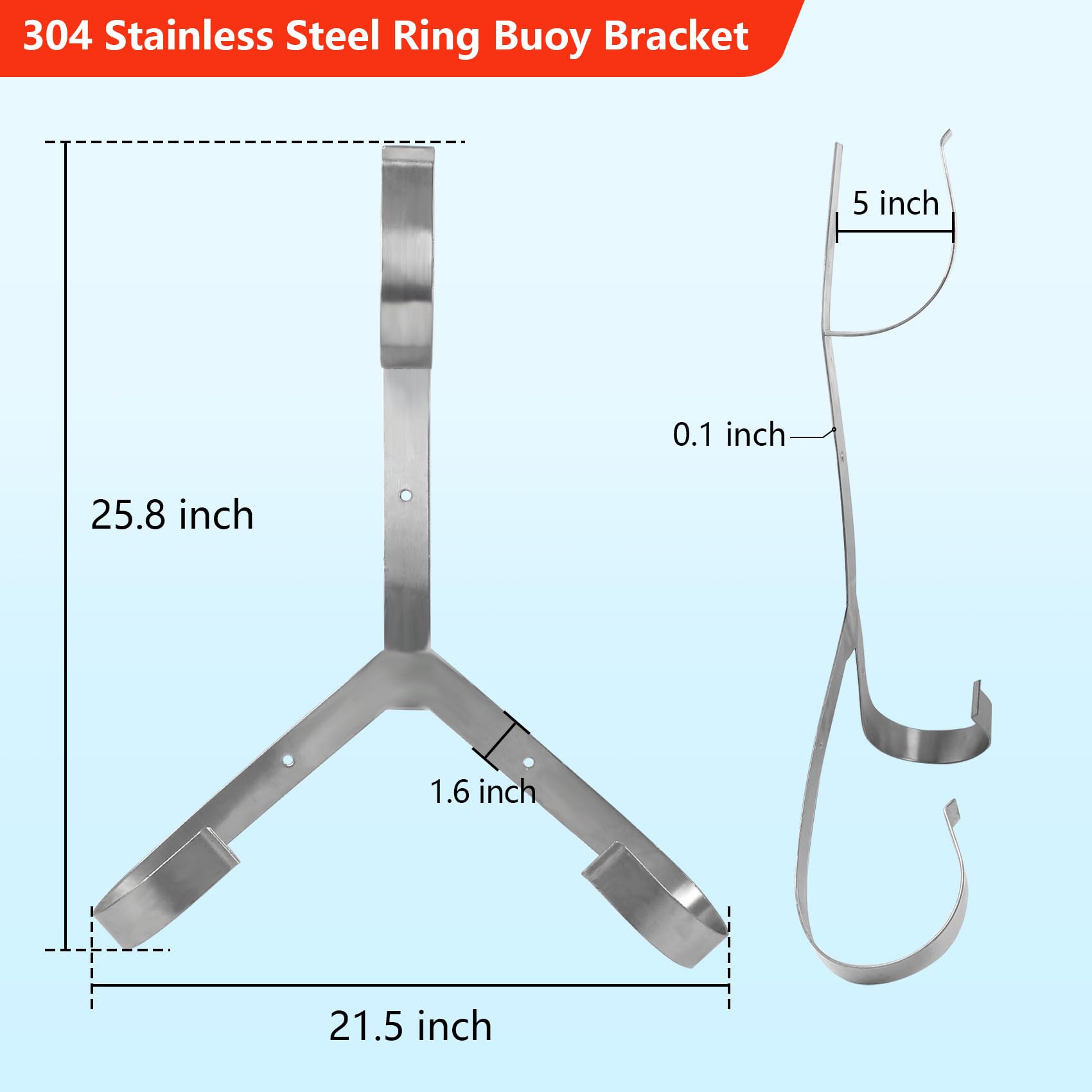 Orange Boat Safety Throw Ring with Bracket - 23