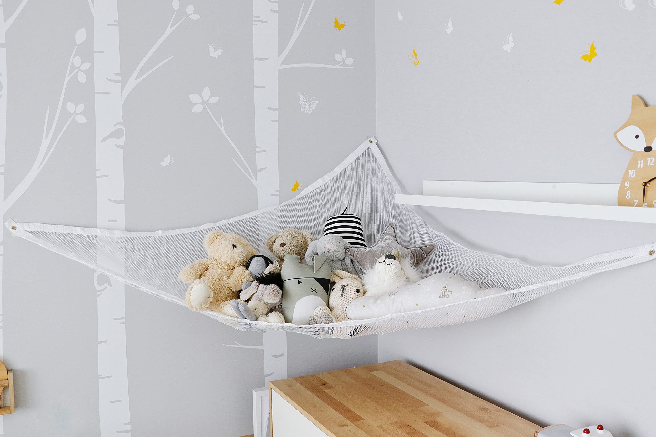 Dreambaby Jumbo Toy Storage Corner Hammock Net Organizer - 6 ft Long, Holds 30lbs - Perfect for Kids Room, Nursery & Playroom Organization (Model L693)