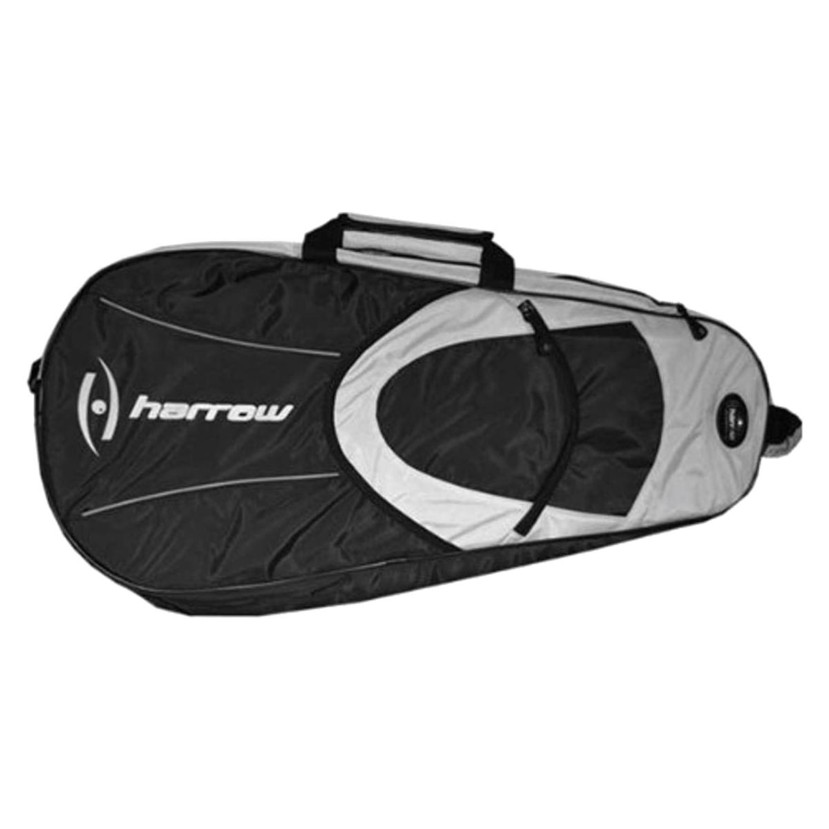 Harrow 6 Pack Tennis Racquet Bag - Black/Silver - Durable Sports Equipment for Tennis Players | Perfect for Tournaments, Practice & Gym Storage