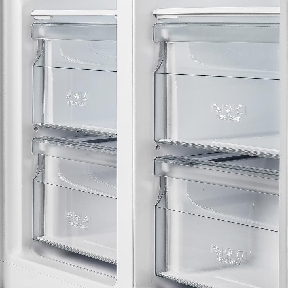 Forno Salerno 33-Inch 15.6 cu. ft. Counter-Depth Side by Side Refrigerator in Stainless Steel - Energy Efficient, Spacious Design for Modern Kitchens (FFRBI1805 33SB) - Perfect for Home, Apartment & Office Use