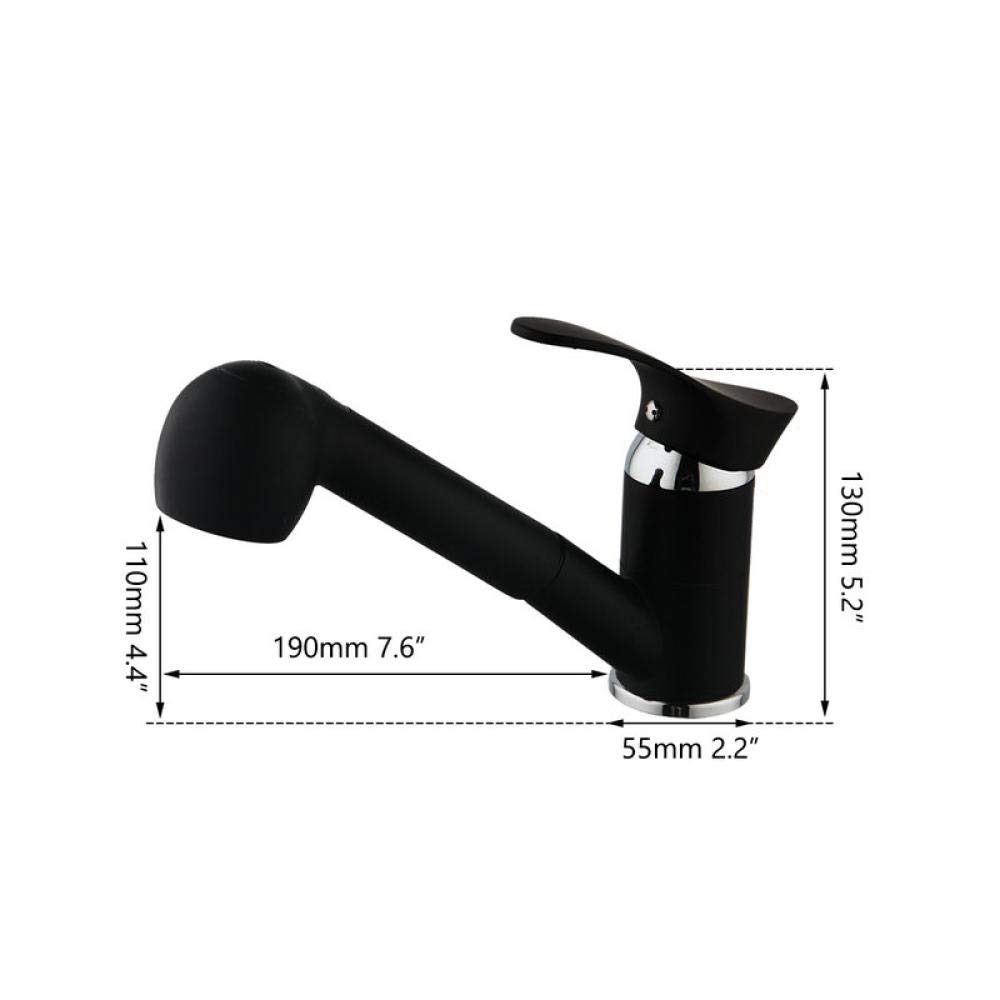 Black Single Handle Deck Mounted Kitchen Sink Faucet with Pull-Out Sprayer and 360° Swivel Spout - Perfect for Modern Kitchens, Dishwashing, and Food Prep