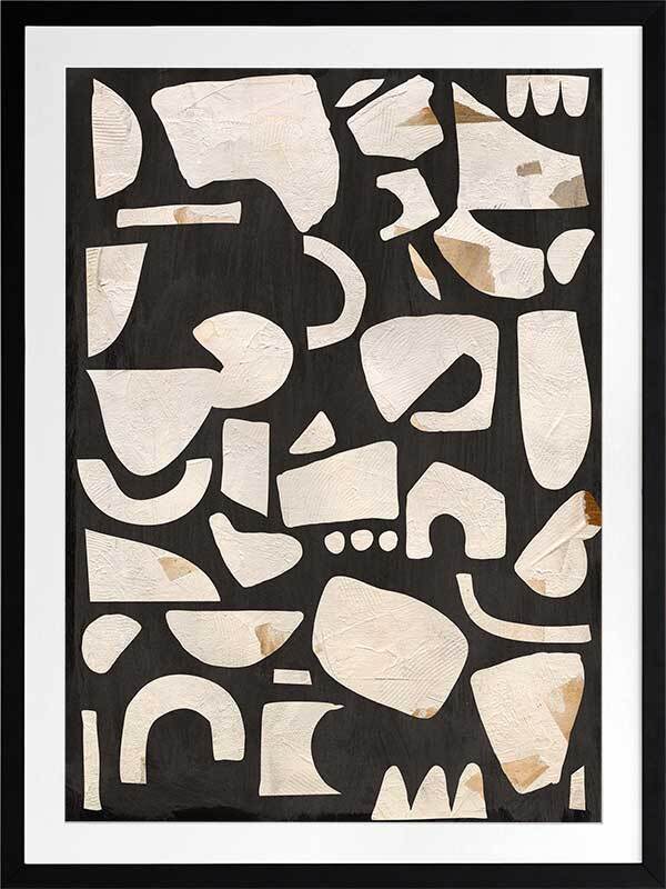 Modern Asymmetrical Black Framed Wall Art Print - Perfect for Living Room, Bedroom & Office Decor