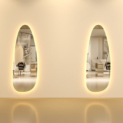 LED Wall Mounted Salon Mirror - Water Drop Shape with Adjustable Lighting for Hair Styling & Makeup | Perfect for Hair Salons, Spas, and Home Vanities