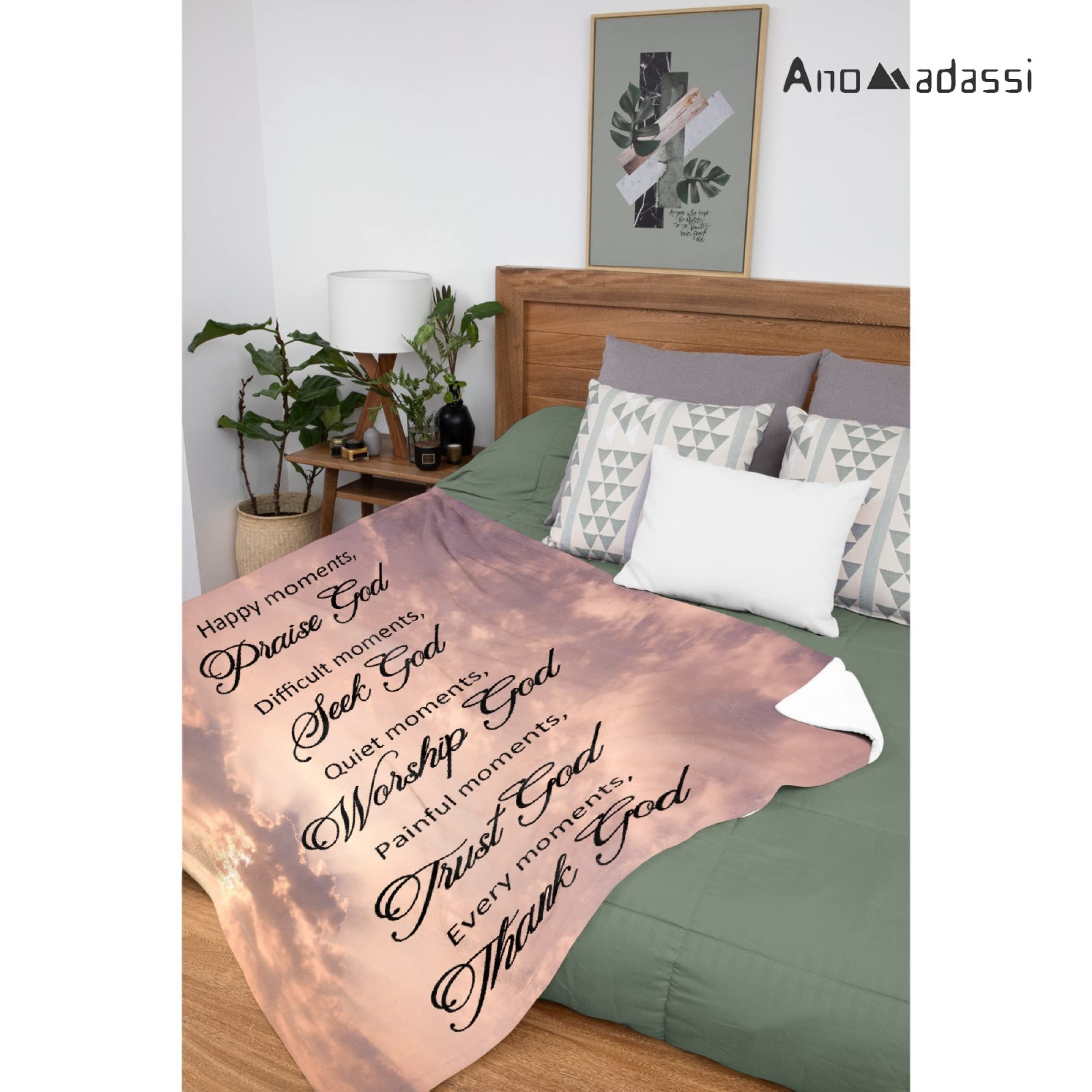 Christian Luke Bible Verse Inspirational Flannel Throw Blanket - Ultra Soft Micro Lightweight 50