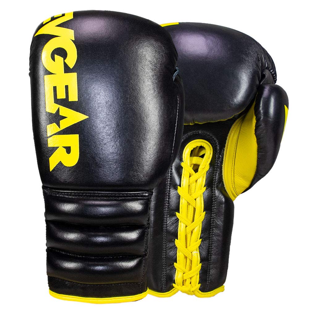 Revgear S4 Sentinel Lace Pro Leather Boxing Gloves - Premium Gel Padding & Ridged Wrist Support for Maximum Protection | Ideal for Training, Sparring & Competition Use