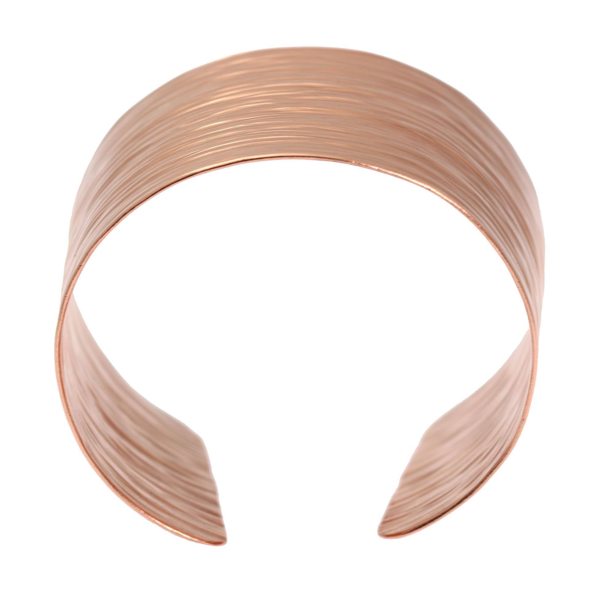 Vintage Chased Copper Bark Cuff Bracelet for Women - Handcrafted Boho Jewelry - Perfect for Festivals, Weddings & Everyday Wear