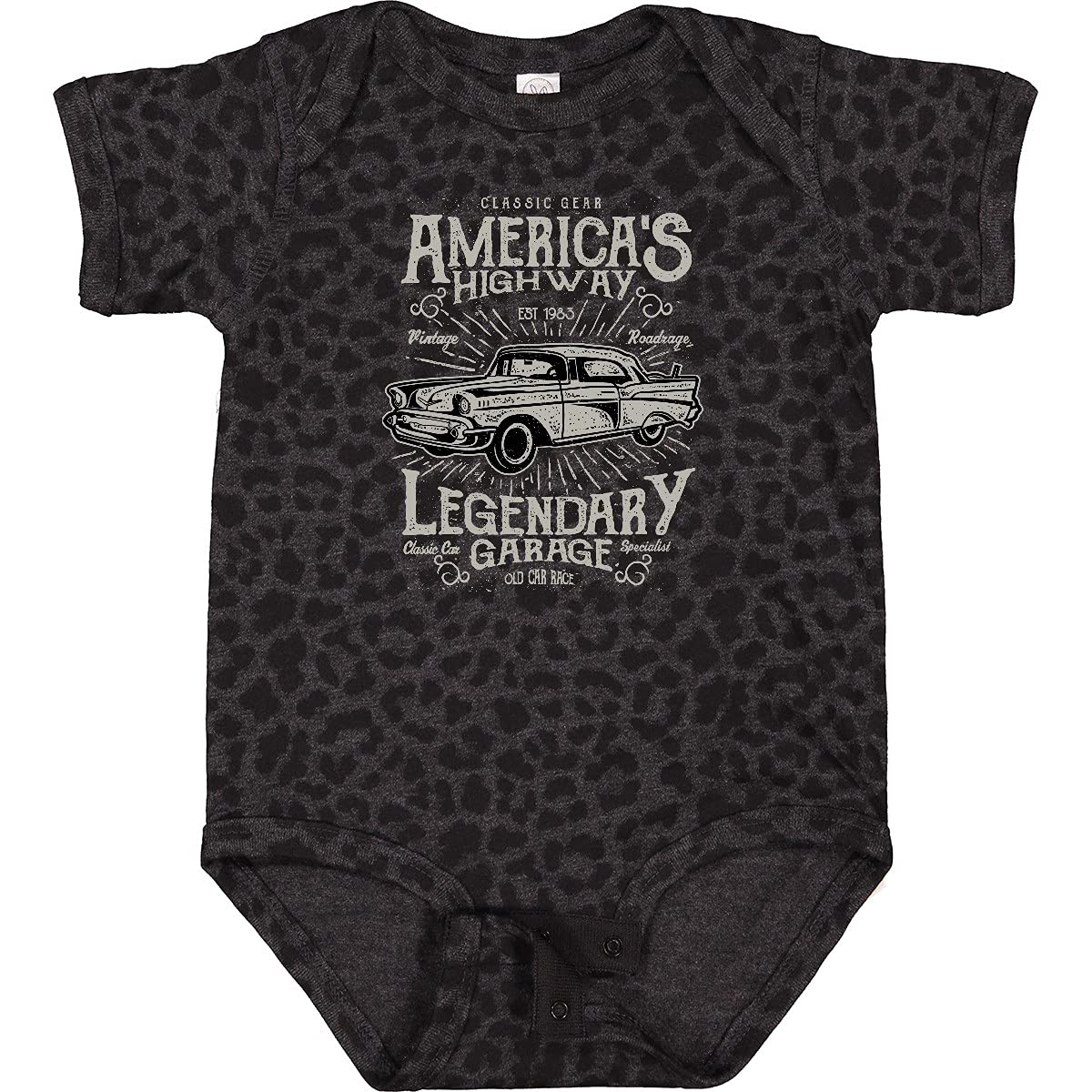 Inktastic America's Highway Classic Car Baby Bodysuit - Vintage Style Onesie for Boys & Girls - Perfect for Road Trips, Family Photos & Casual Outings