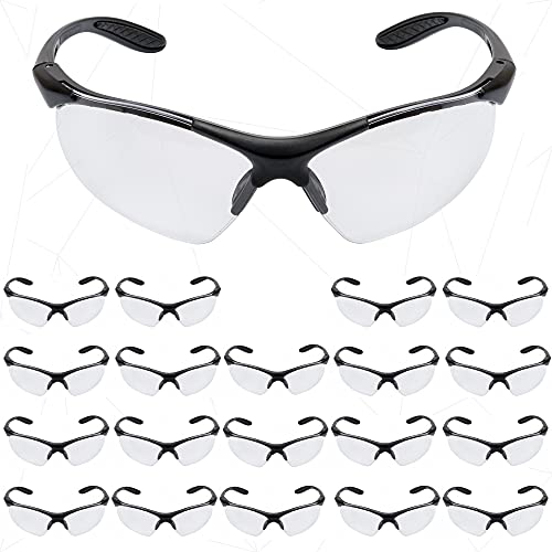 3M Virtua V6X Safety Glasses - ANSI Z87.1 Certified, Anti-Fog Clear Lens, Black Frame with Soft Temples - Wraparound Design for Extended Eye Protection (Pack of 20) - Perfect for Construction, Woodworking, Lab Work & Outdoor Sports