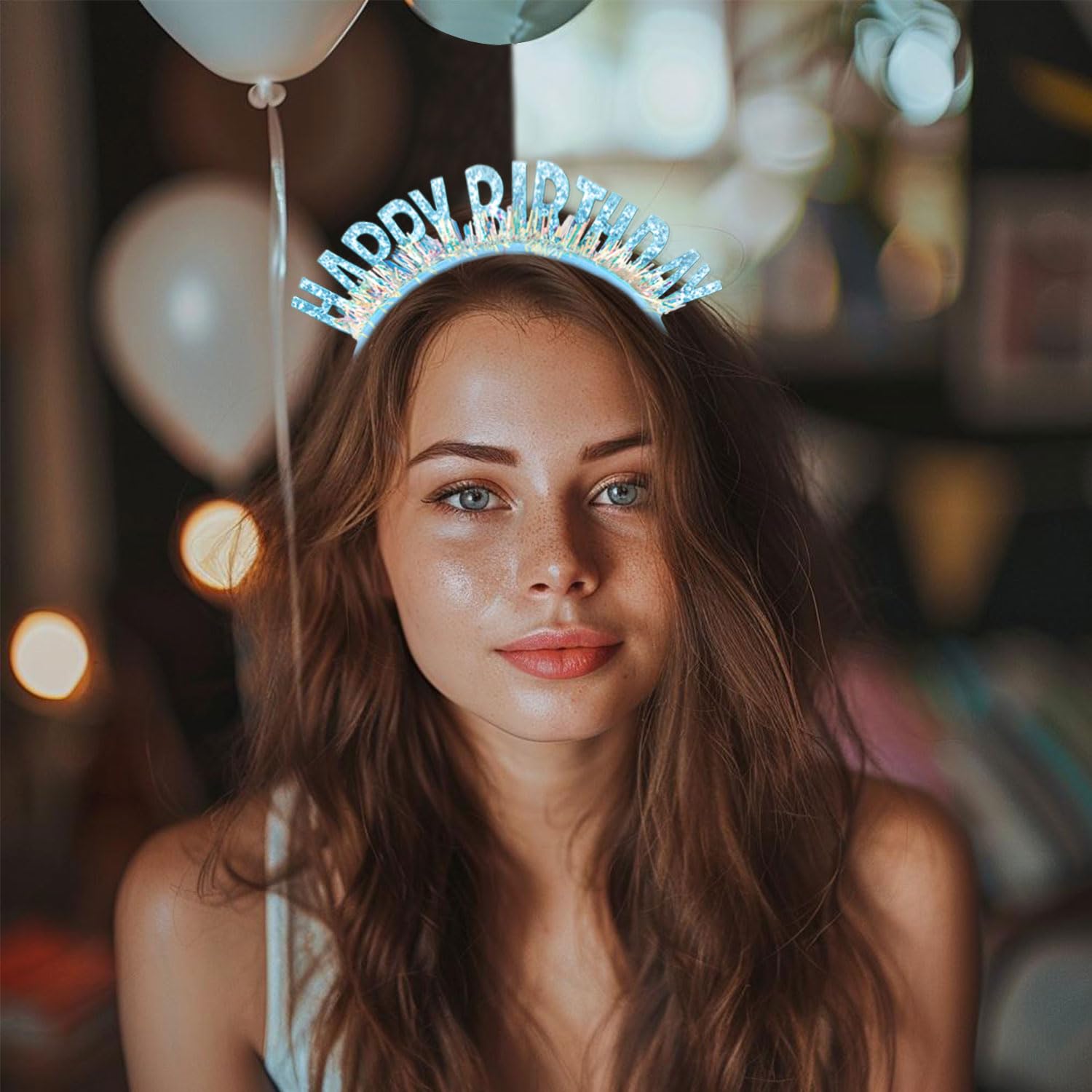 Aprince Birthday Headband & Tiara Set - Blue Birthday Crown & Sash for Women & Girls - Happy Birthday Party Decorations - Perfect for Birthday Celebrations, Photo Shoots & Special Occasions